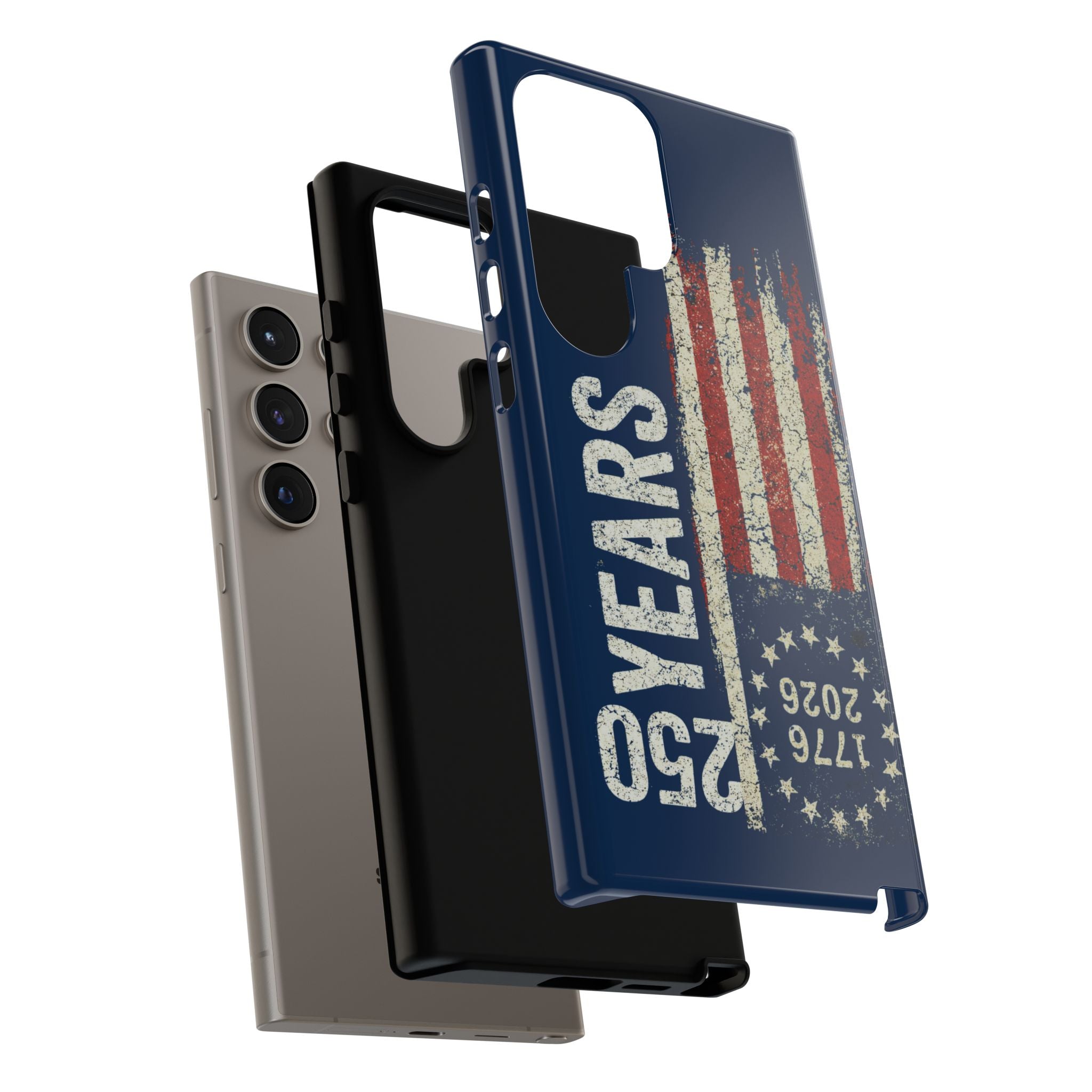 Patriotic 250th Anniversary Phone Case – 1776–2026 Distressed American Flag