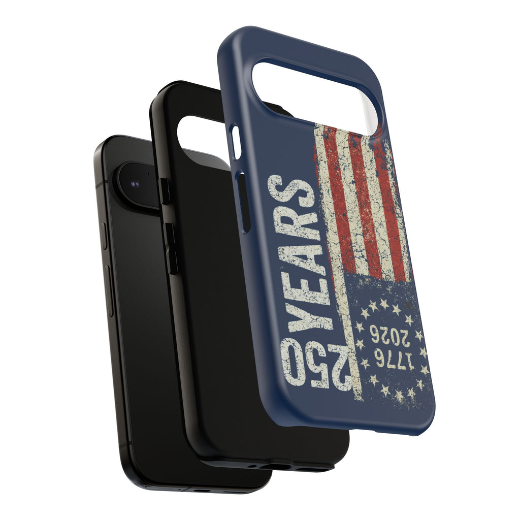 Patriotic 250th Anniversary Phone Case – 1776–2026 Distressed American Flag