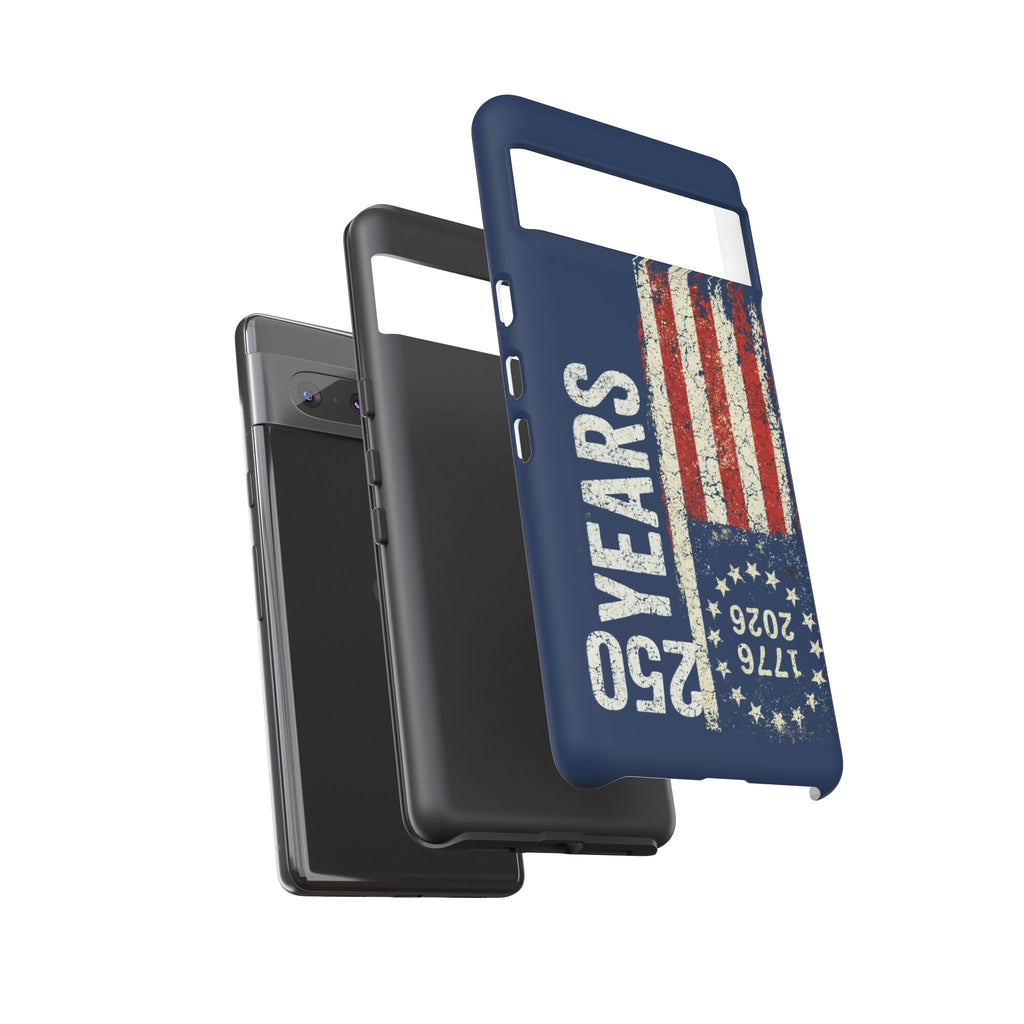 Patriotic 250th Anniversary Phone Case – 1776–2026 Distressed American Flag