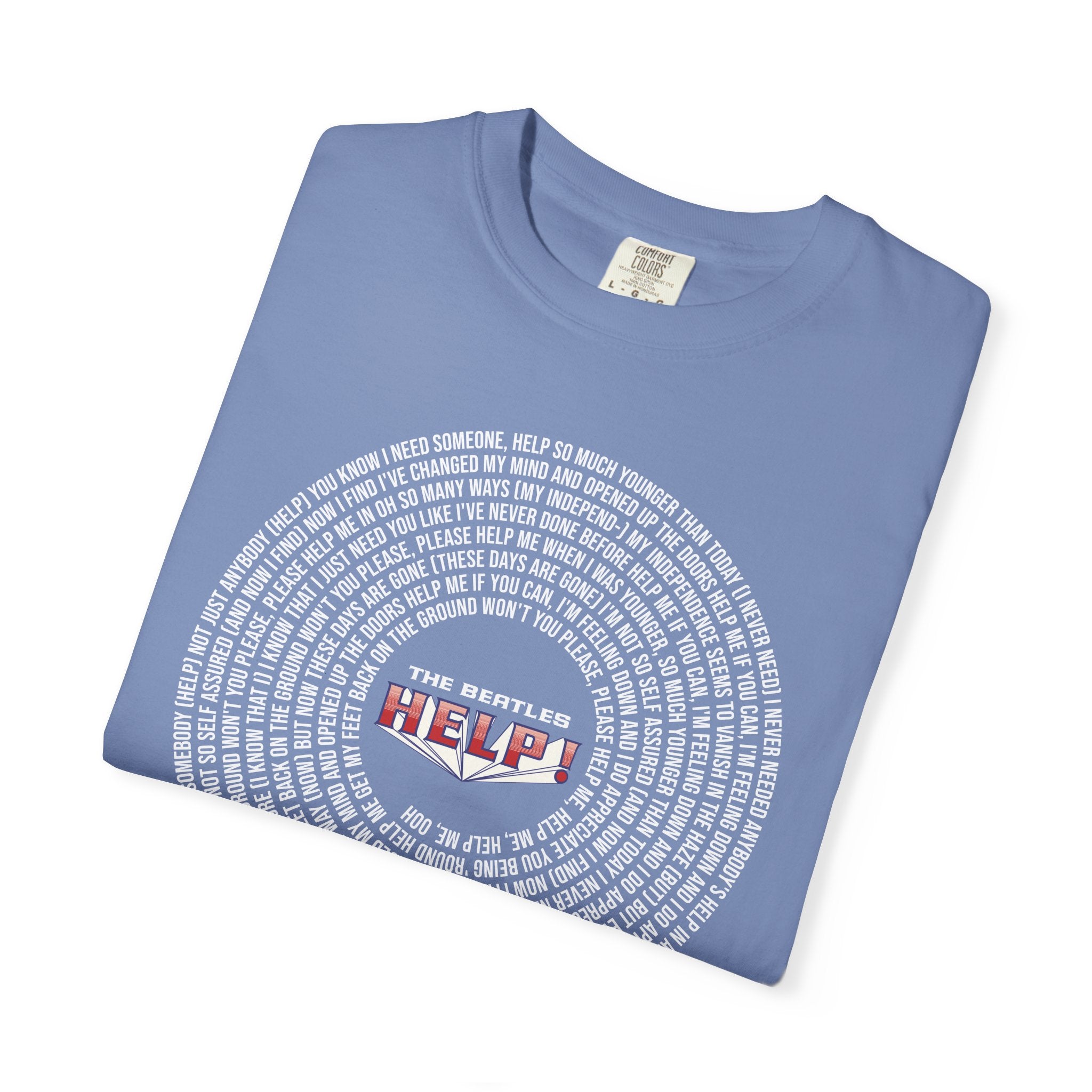 Help! Retro Heart Graphic T-Shirt — White Chest Print