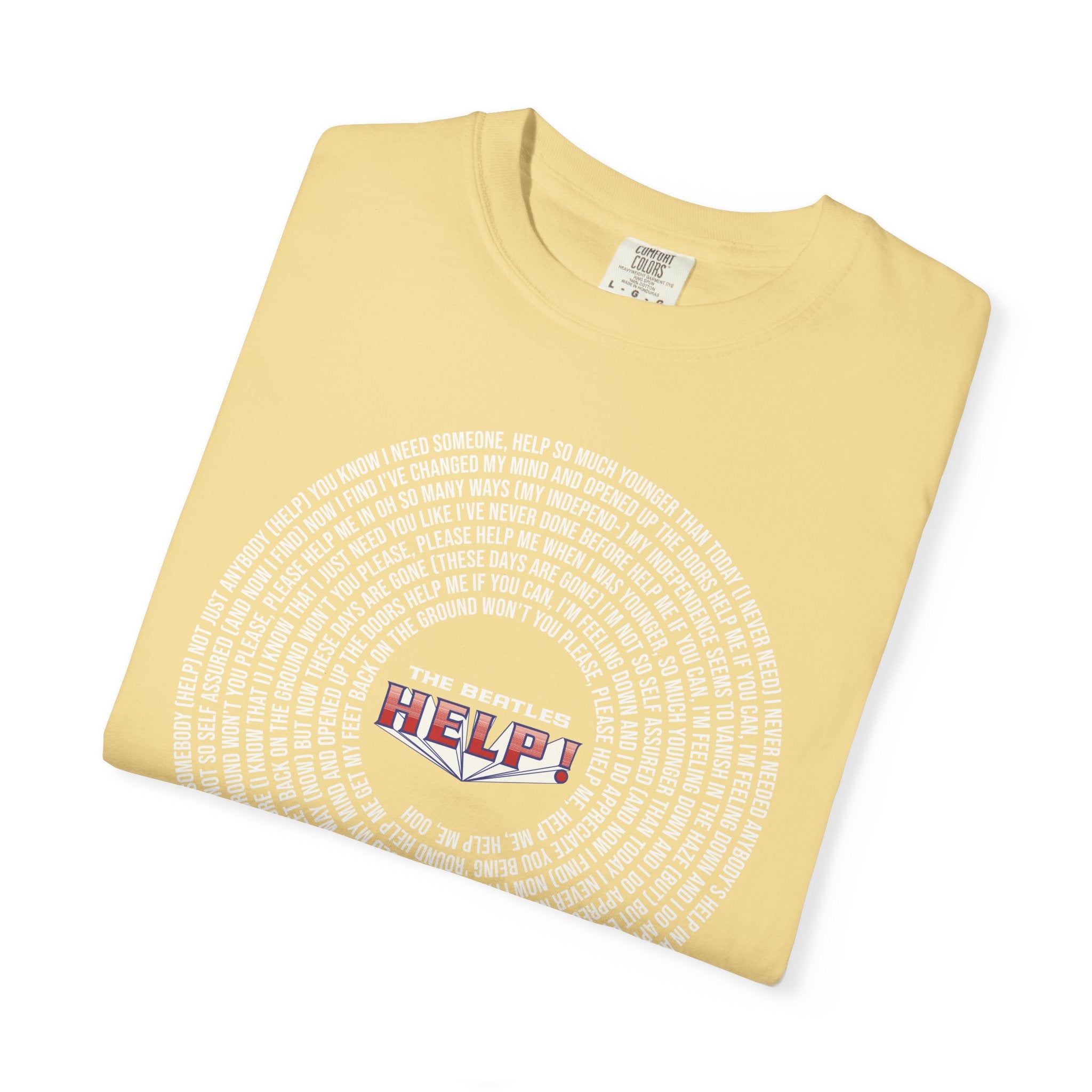 Help! Retro Heart Graphic T-Shirt — White Chest Print
