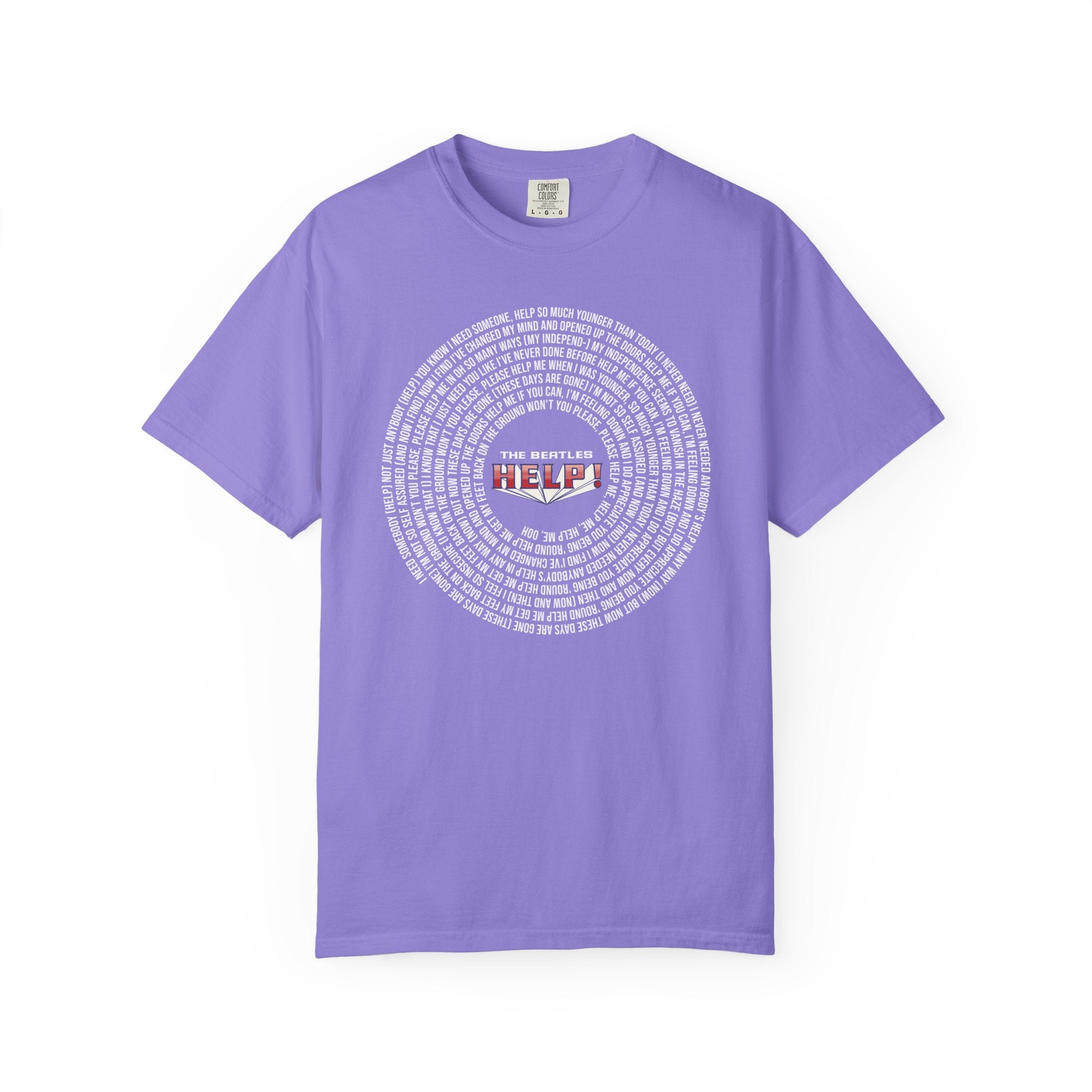 Help! Retro Heart Graphic T-Shirt — White Chest Print