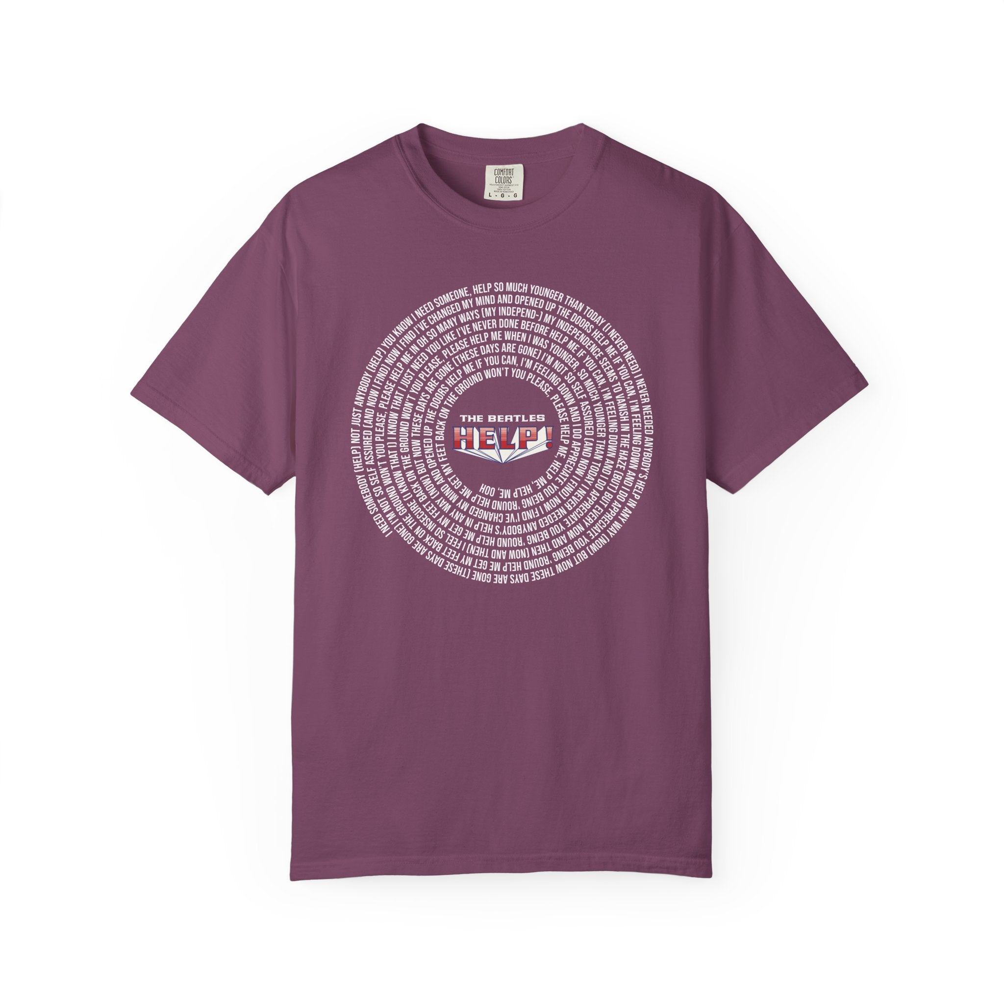 Help! Retro Heart Graphic T-Shirt — White Chest Print
