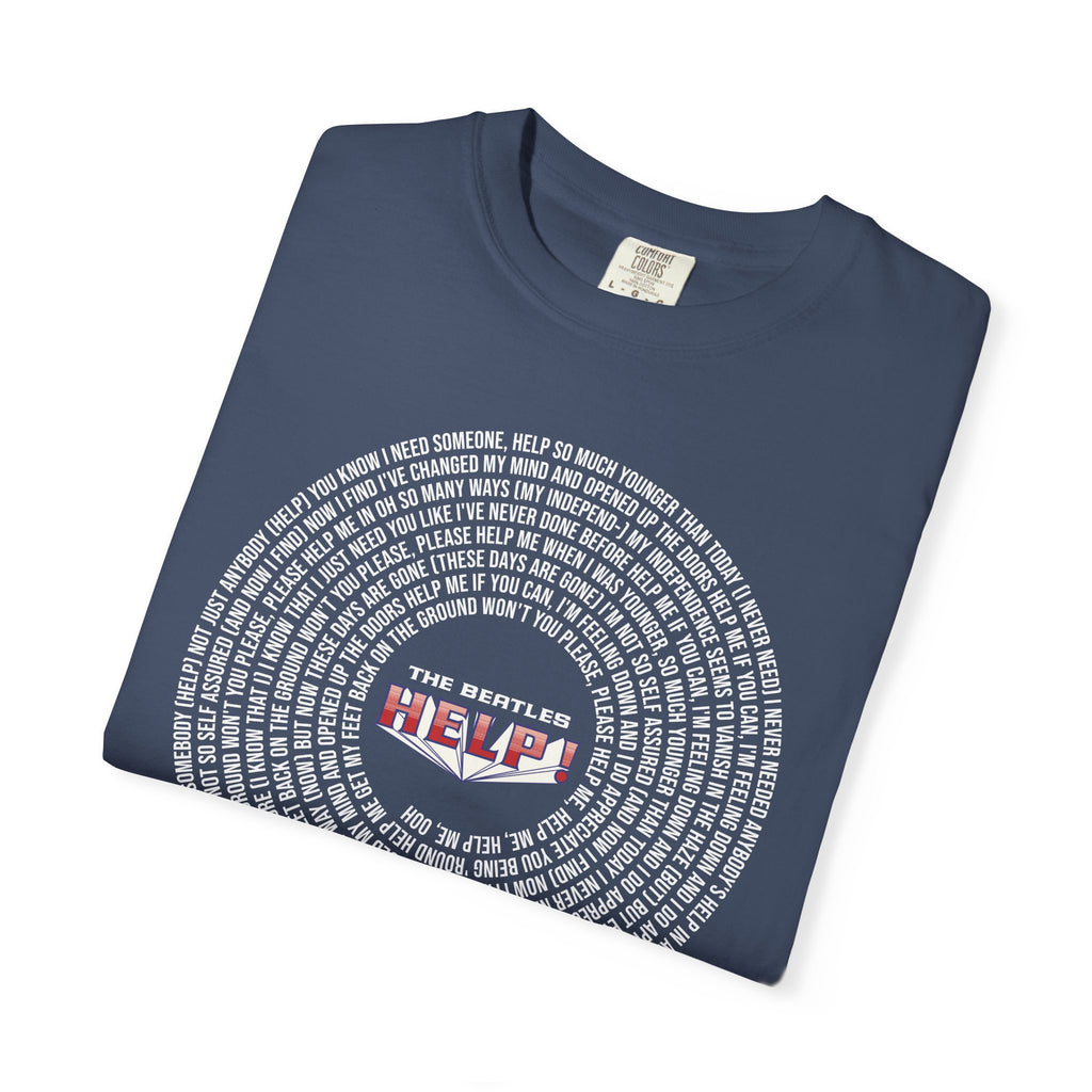 Help! Retro Heart Graphic T-Shirt — White Chest Print