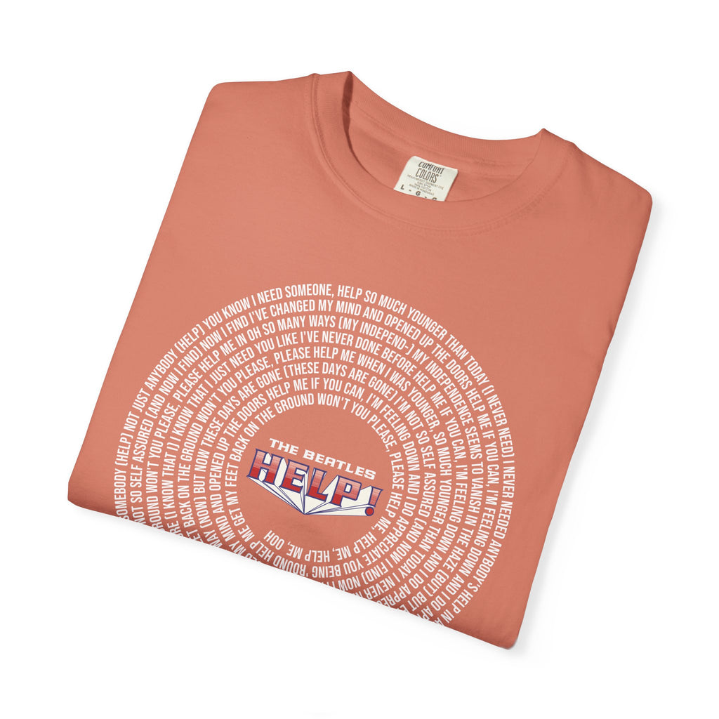 Help! Retro Heart Graphic T-Shirt — White Chest Print