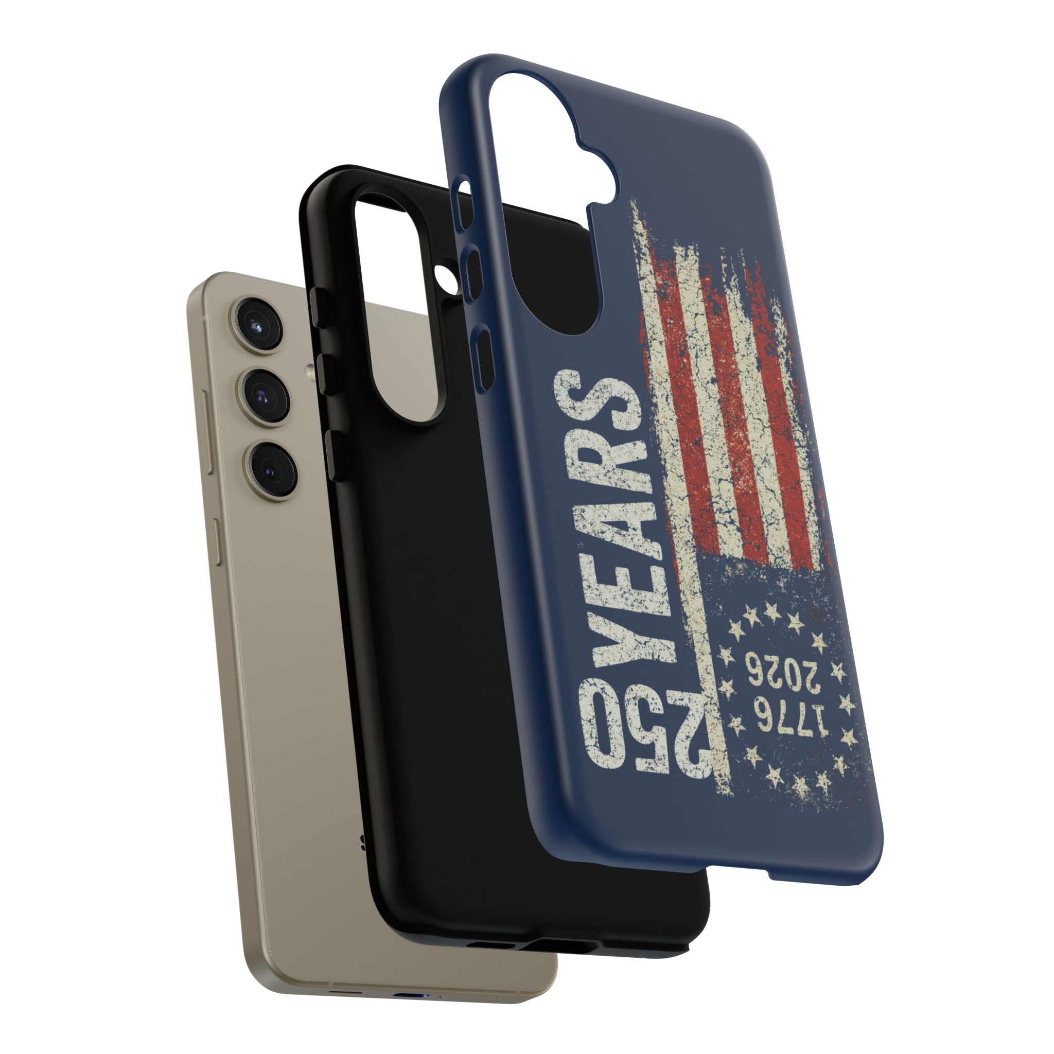 Patriotic 250th Anniversary Phone Case – 1776–2026 Distressed American Flag
