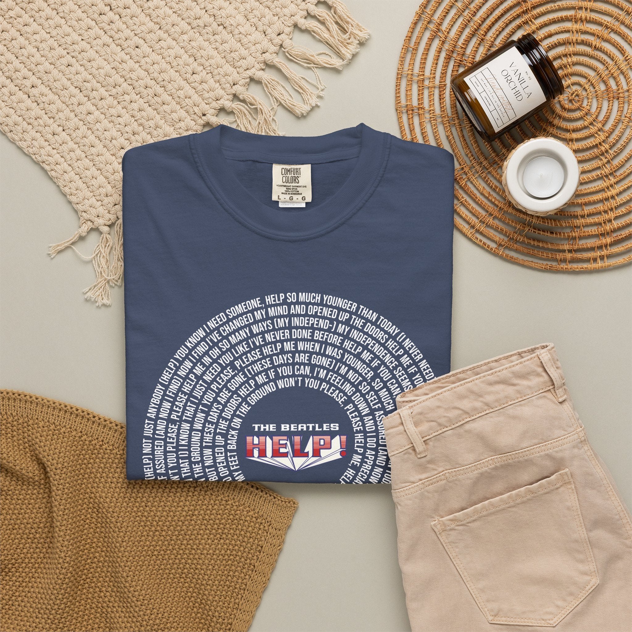 Help! Retro Heart Graphic T-Shirt — White Chest Print