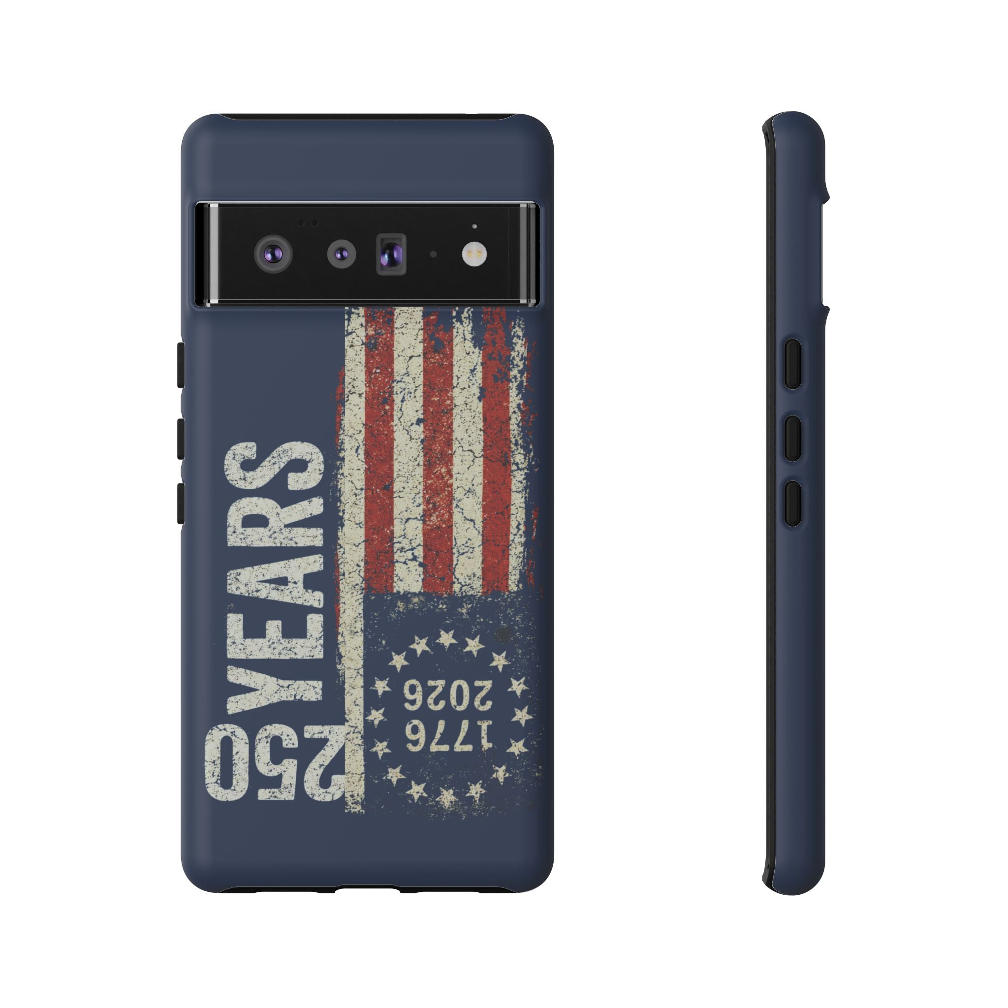 Patriotic 250th Anniversary Phone Case – 1776–2026 Distressed American Flag