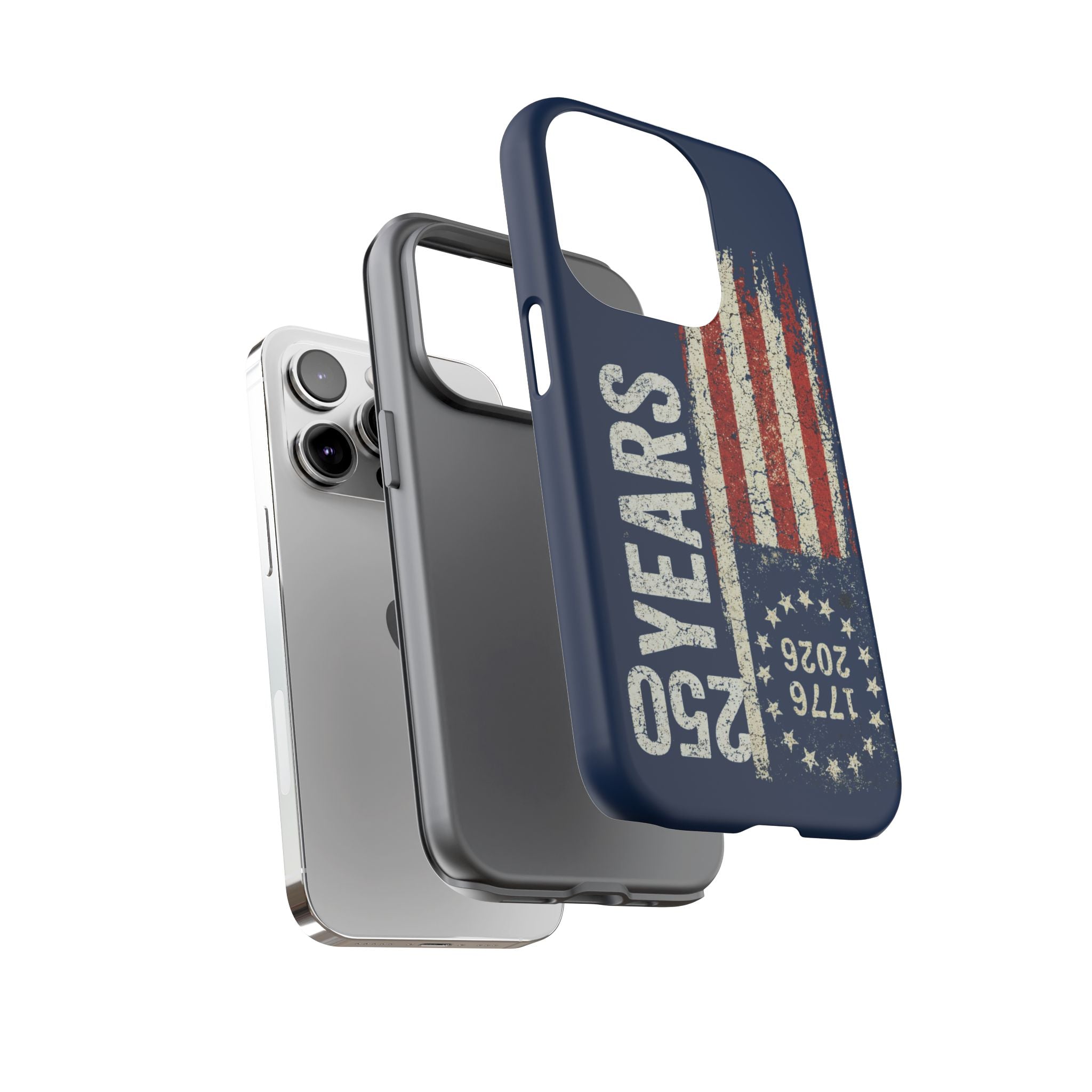 Patriotic 250th Anniversary Phone Case – 1776–2026 Distressed American Flag