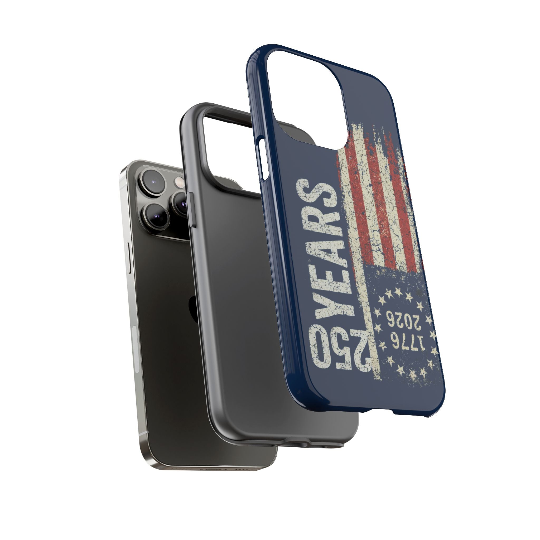 Patriotic 250th Anniversary Phone Case – 1776–2026 Distressed American Flag