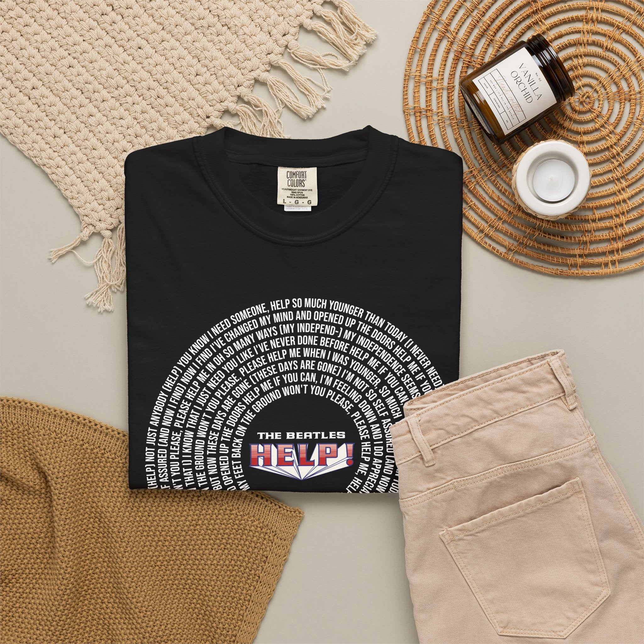 Help! Retro Heart Graphic T-Shirt — White Chest Print
