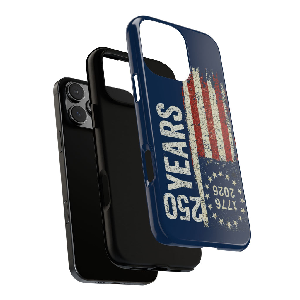 Patriotic 250th Anniversary Phone Case – 1776–2026 Distressed American Flag
