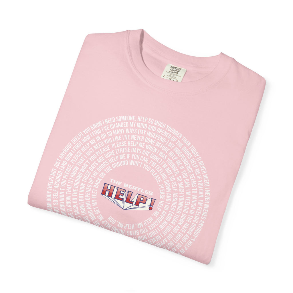 Help! Retro Heart Graphic T-Shirt — White Chest Print