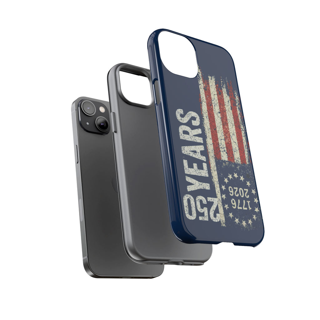 Patriotic 250th Anniversary Phone Case – 1776–2026 Distressed American Flag