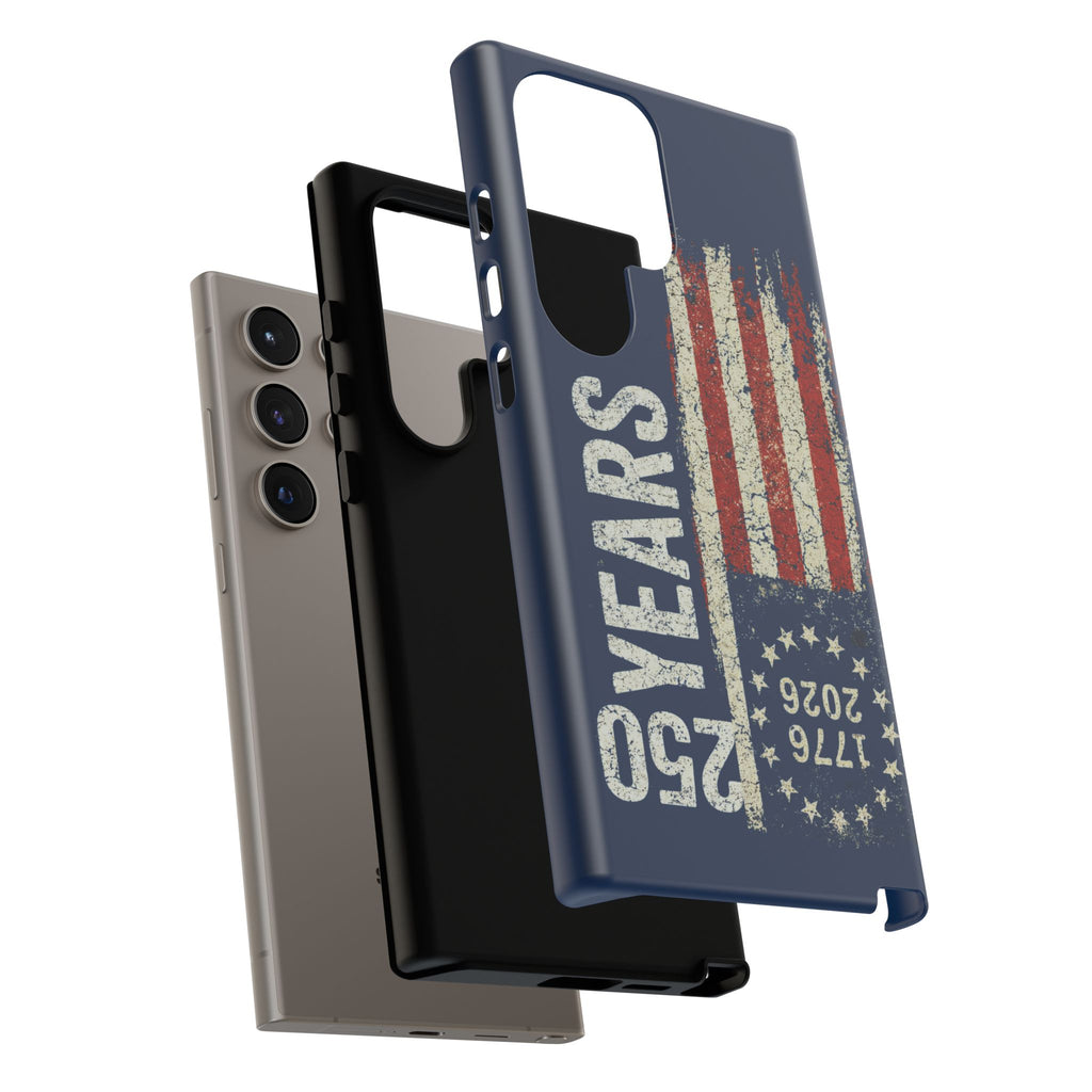 Patriotic 250th Anniversary Phone Case – 1776–2026 Distressed American Flag