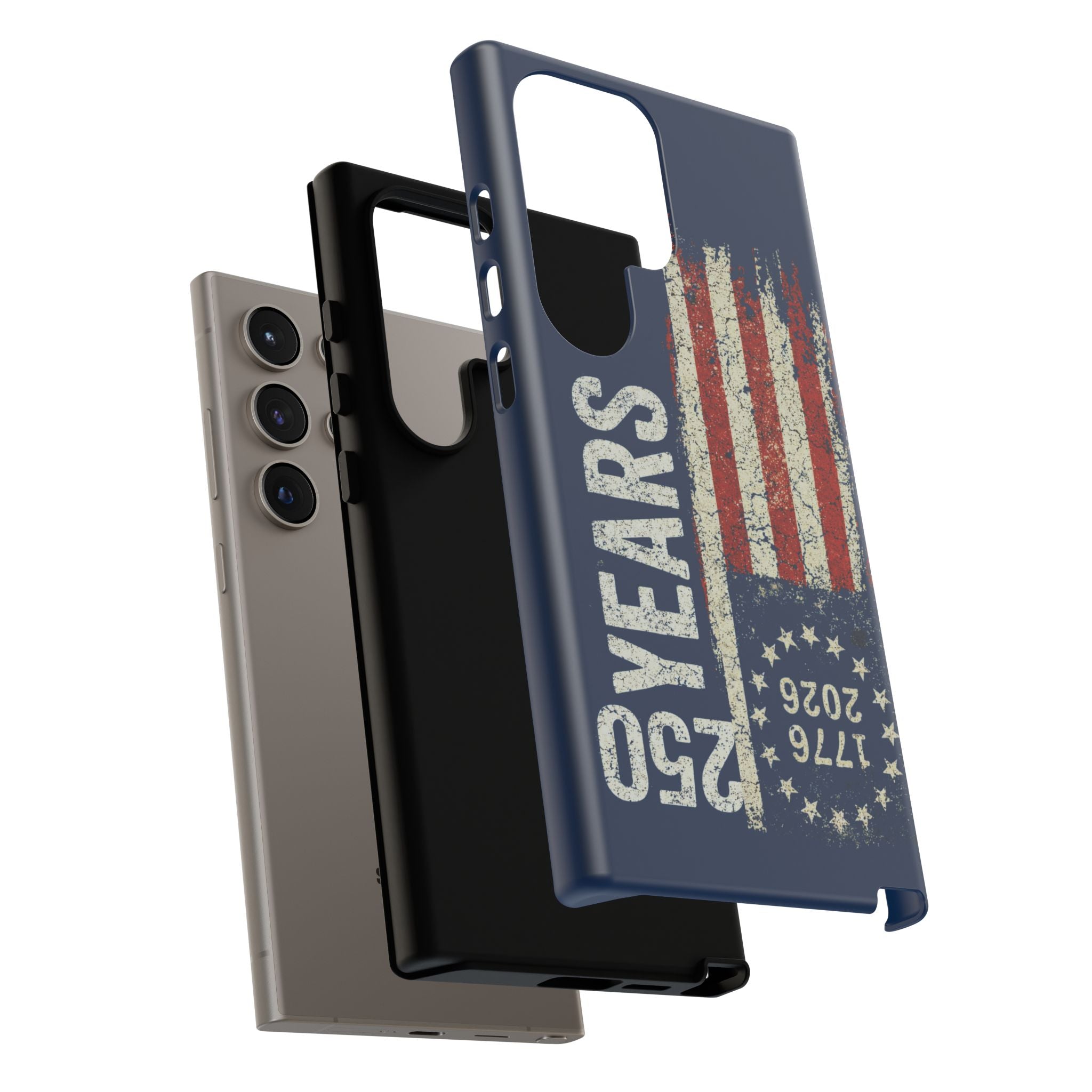 Patriotic 250th Anniversary Phone Case – 1776–2026 Distressed American Flag