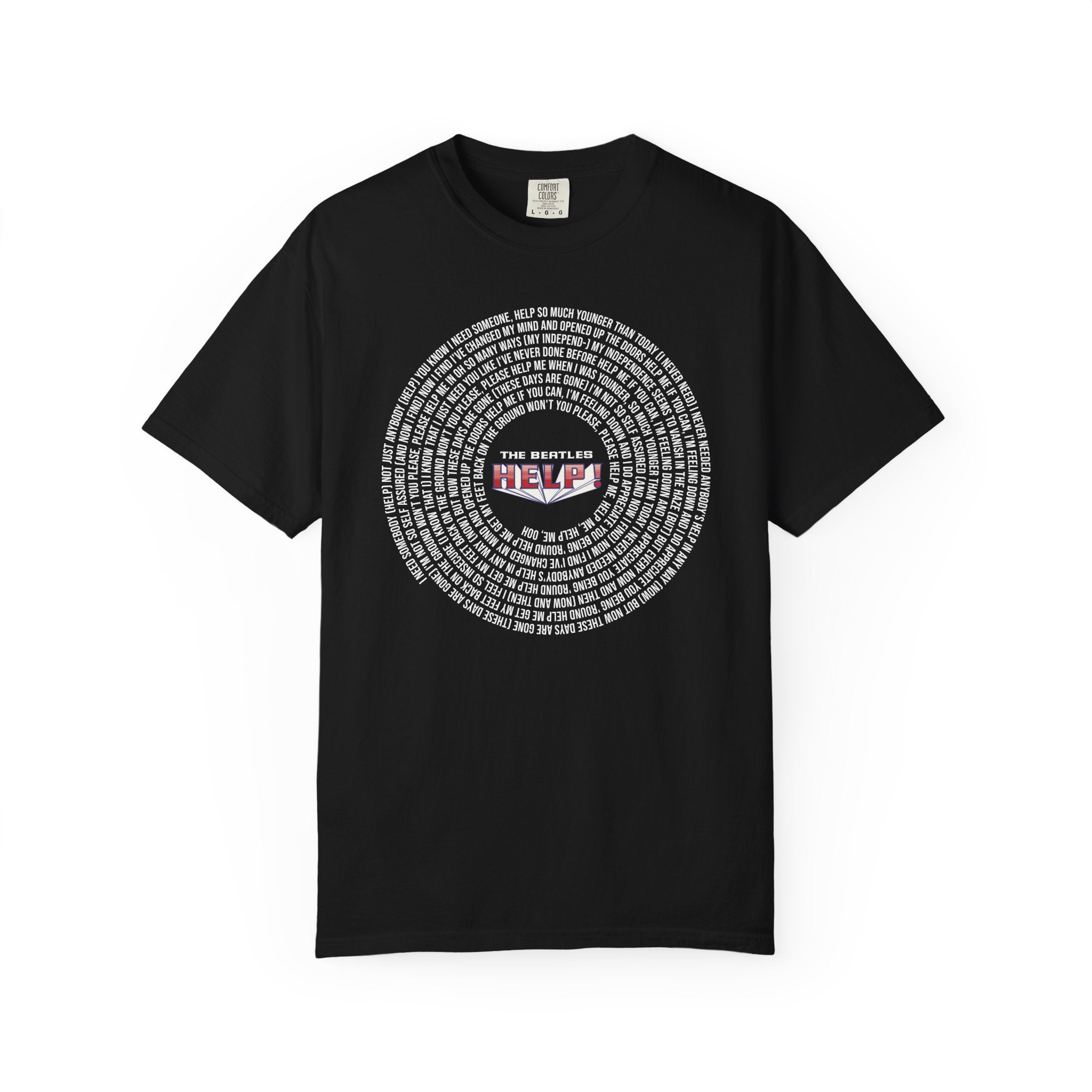 Help! Retro Heart Graphic T-Shirt — White Chest Print