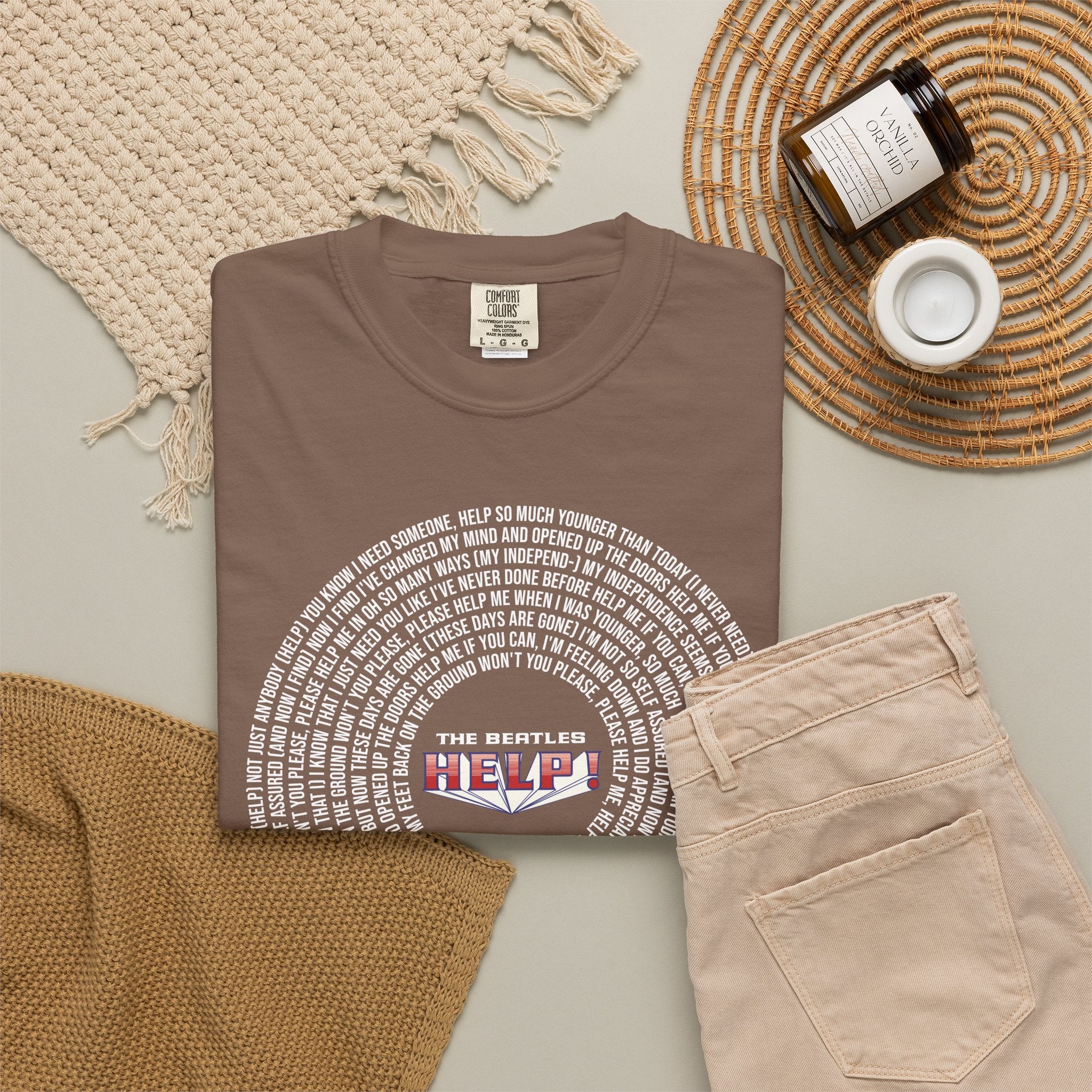 Help! Retro Heart Graphic T-Shirt — White Chest Print