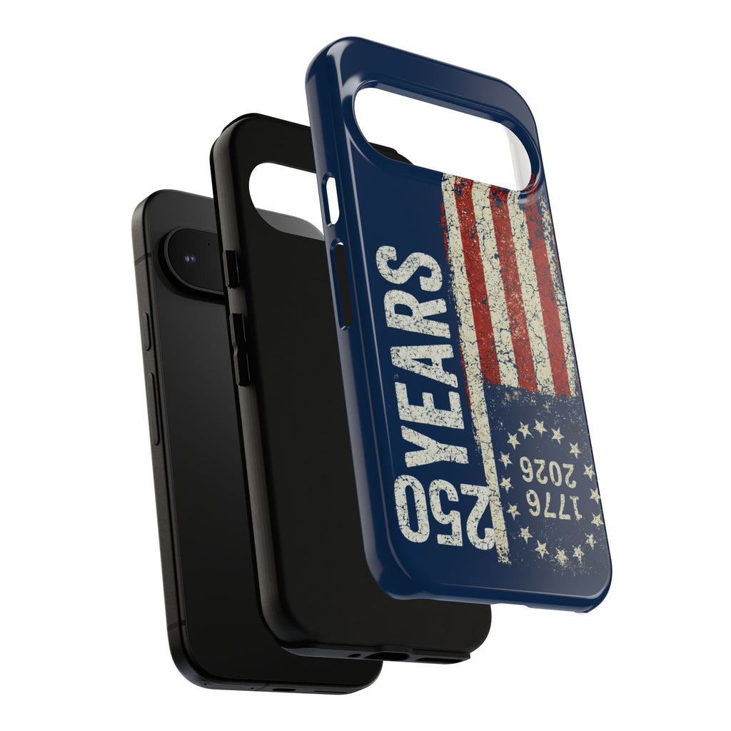 Patriotic 250th Anniversary Phone Case – 1776–2026 Distressed American Flag