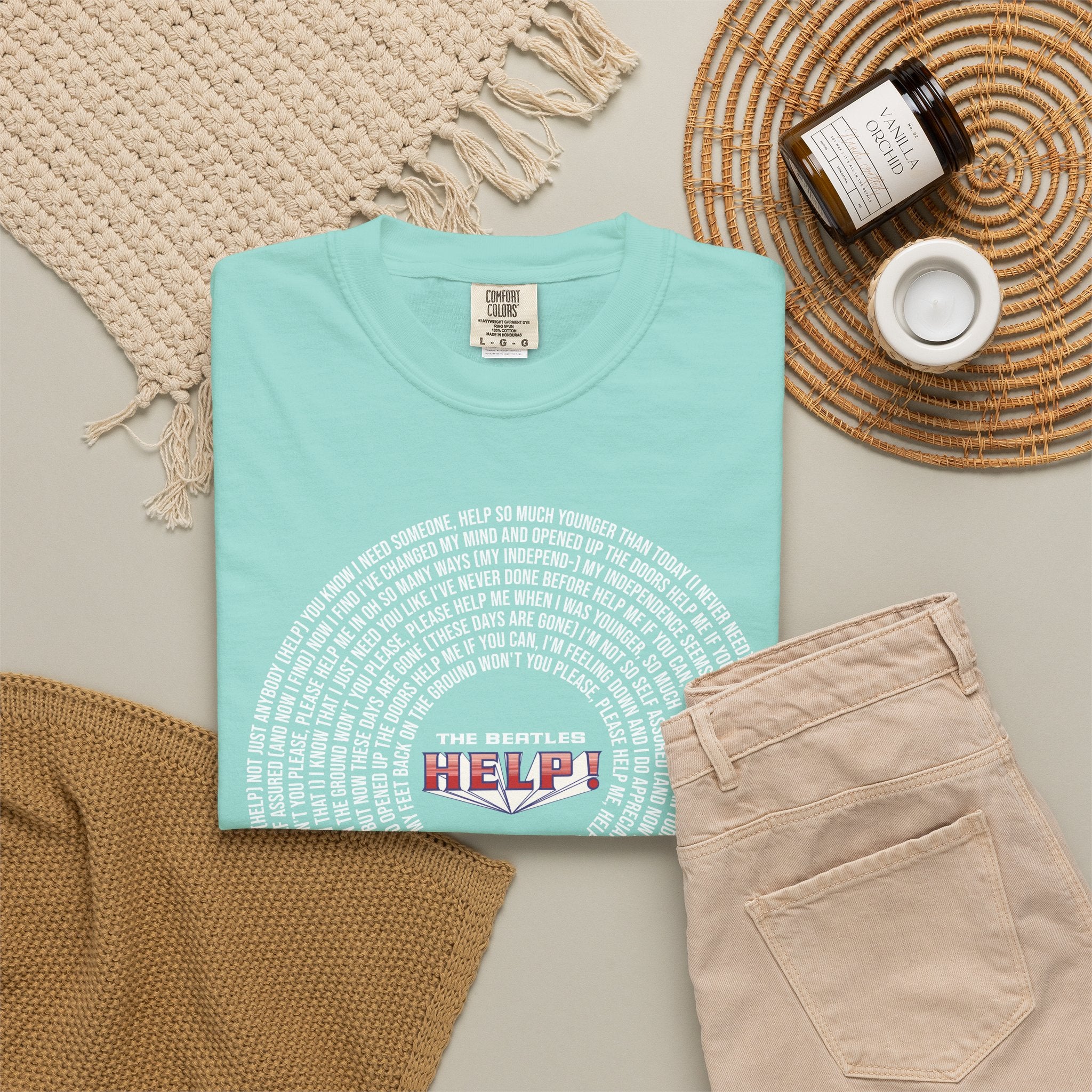 Help! Retro Heart Graphic T-Shirt — White Chest Print