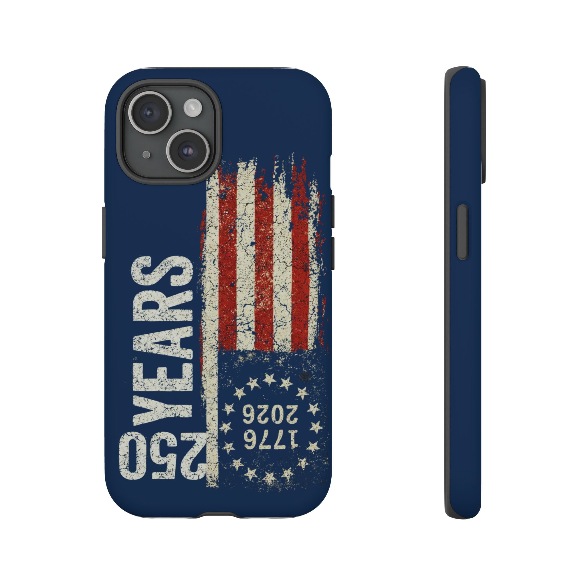 Patriotic 250th Anniversary Phone Case – 1776–2026 Distressed American Flag