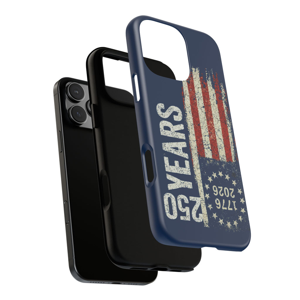 Patriotic 250th Anniversary Phone Case – 1776–2026 Distressed American Flag