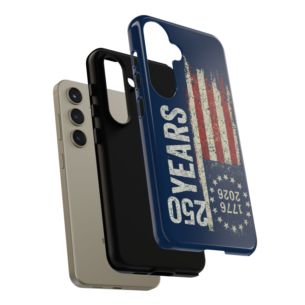 Patriotic 250th Anniversary Phone Case – 1776–2026 Distressed American Flag