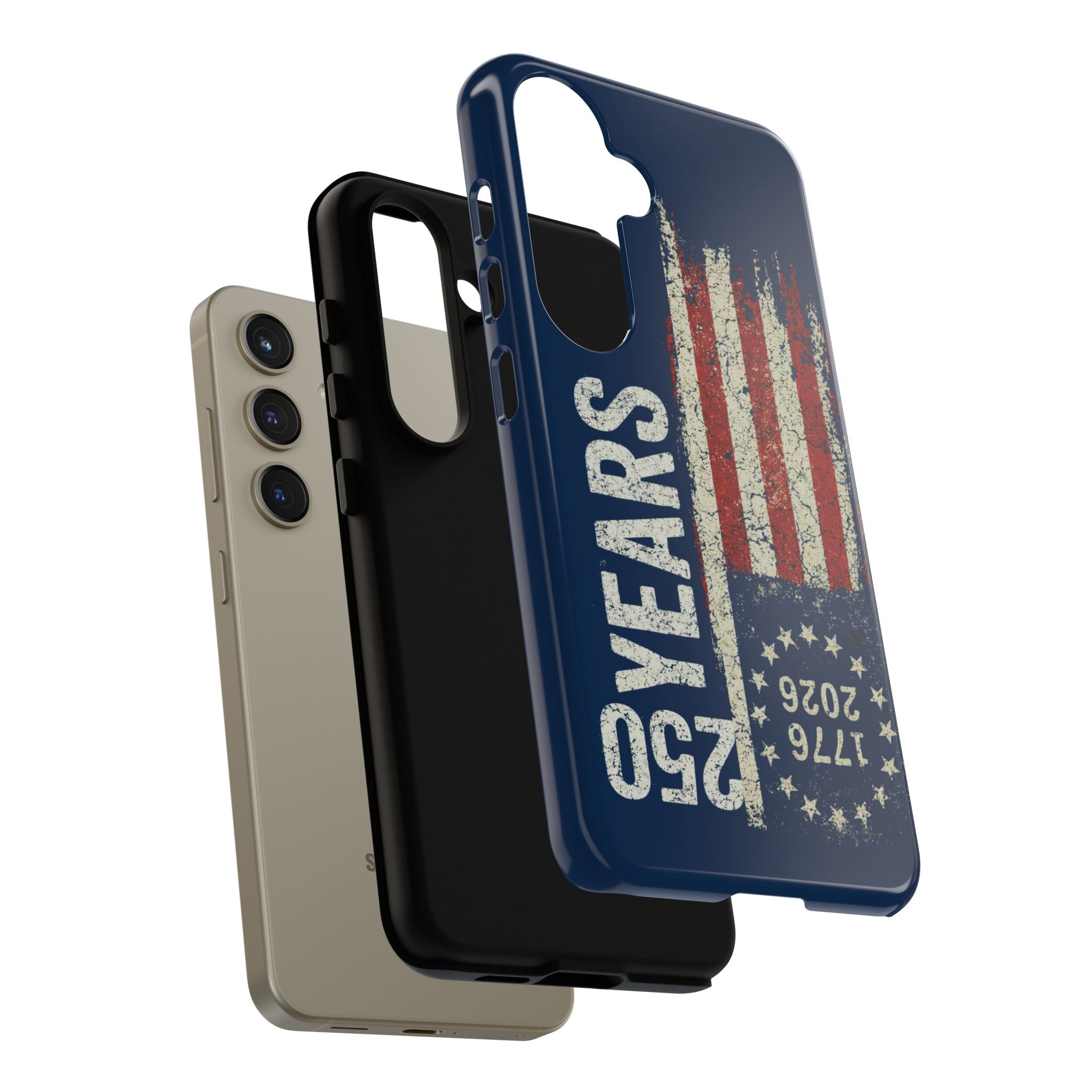Patriotic 250th Anniversary Phone Case – 1776–2026 Distressed American Flag