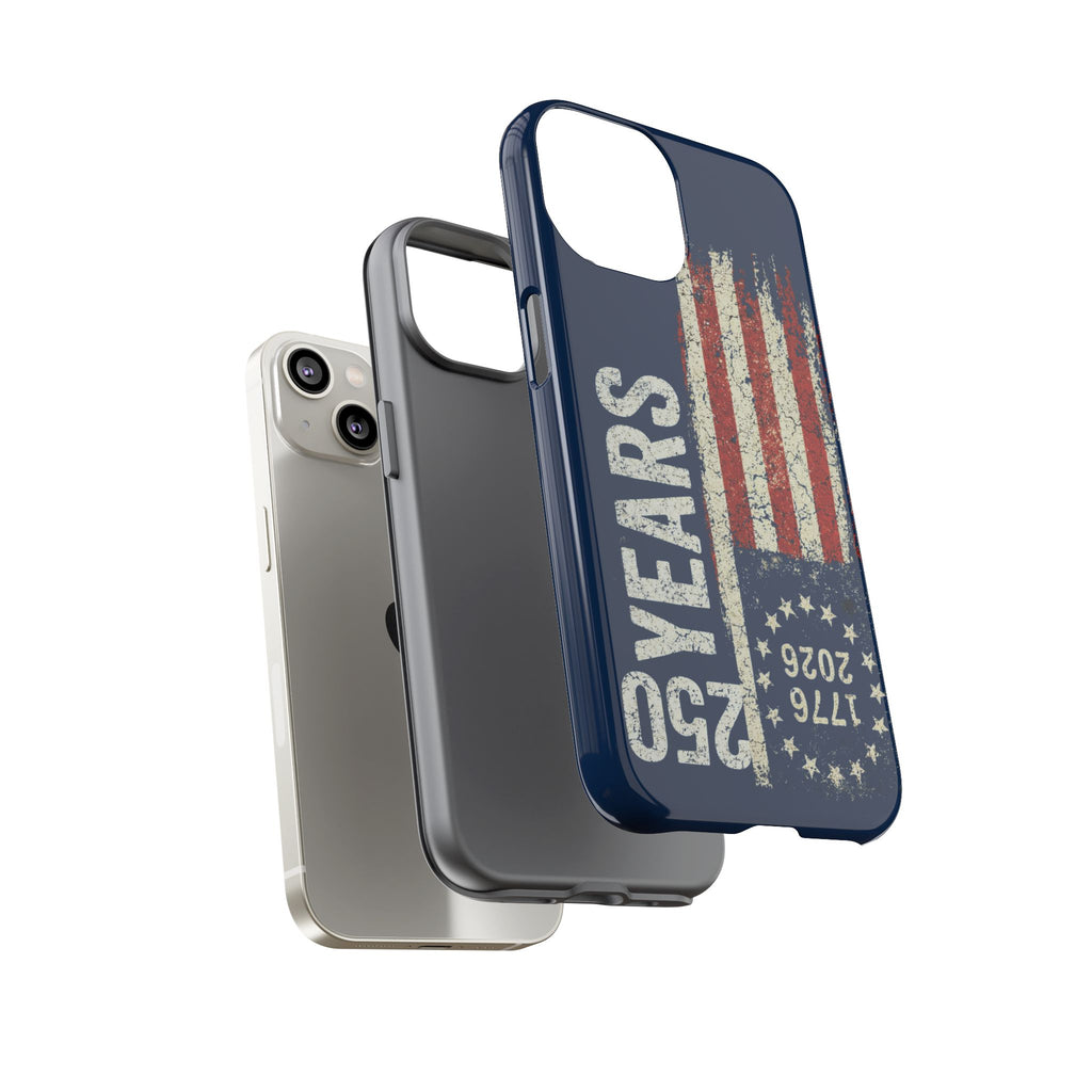 Patriotic 250th Anniversary Phone Case – 1776–2026 Distressed American Flag