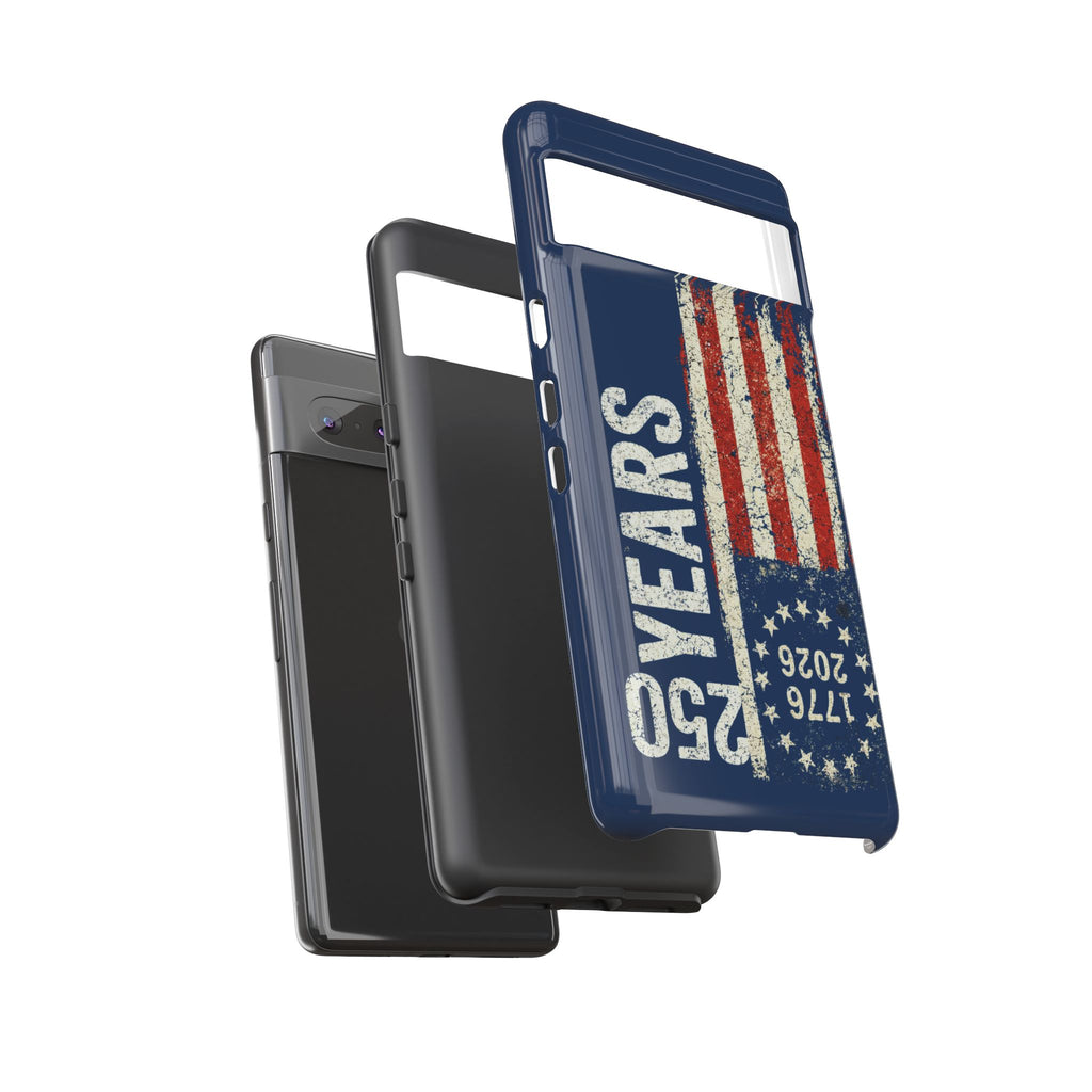 Patriotic 250th Anniversary Phone Case – 1776–2026 Distressed American Flag