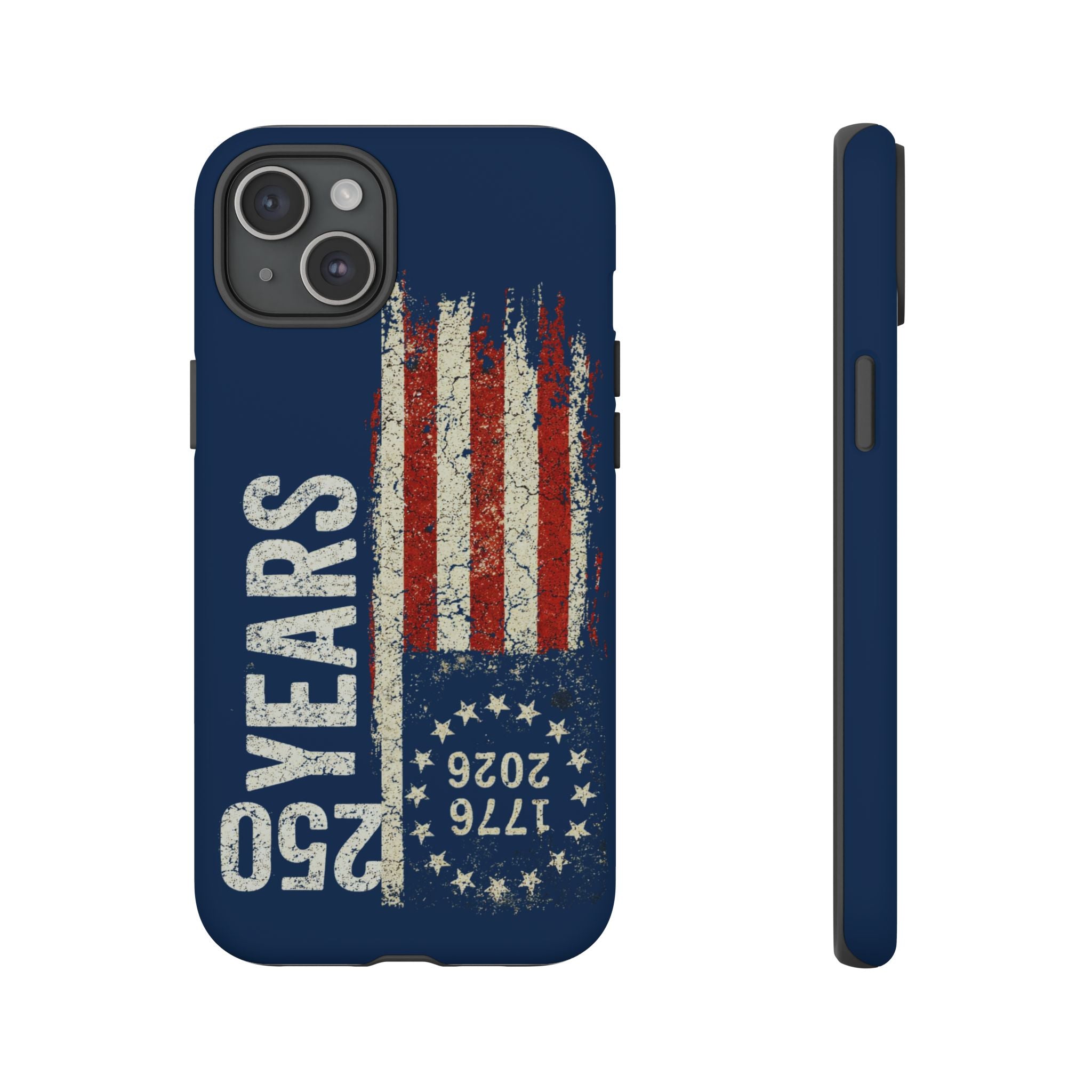 Patriotic 250th Anniversary Phone Case – 1776–2026 Distressed American Flag