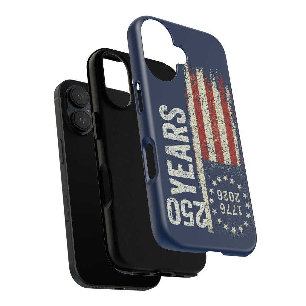 Patriotic 250th Anniversary Phone Case – 1776–2026 Distressed American Flag