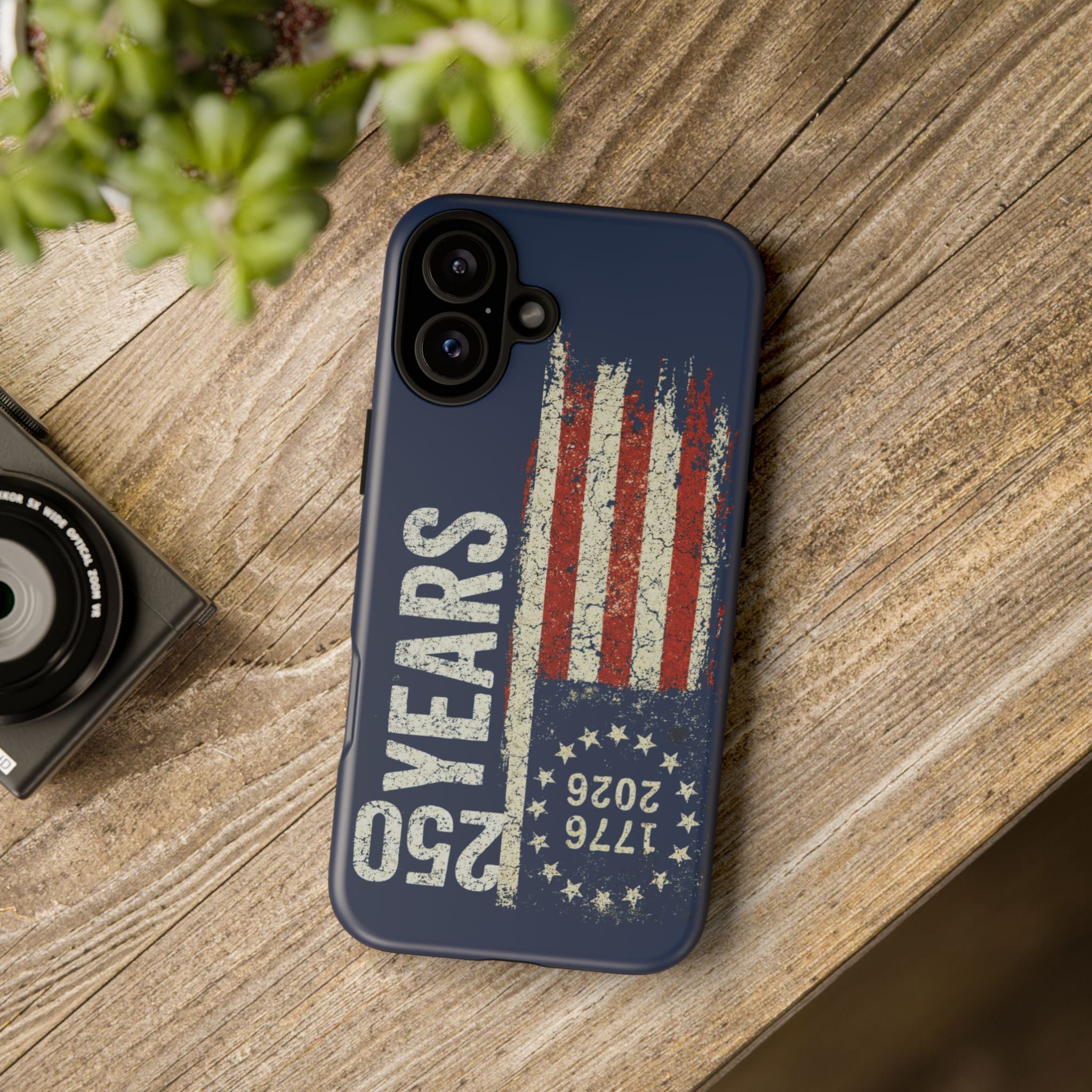 Patriotic 250th Anniversary Phone Case – 1776–2026 Distressed American Flag