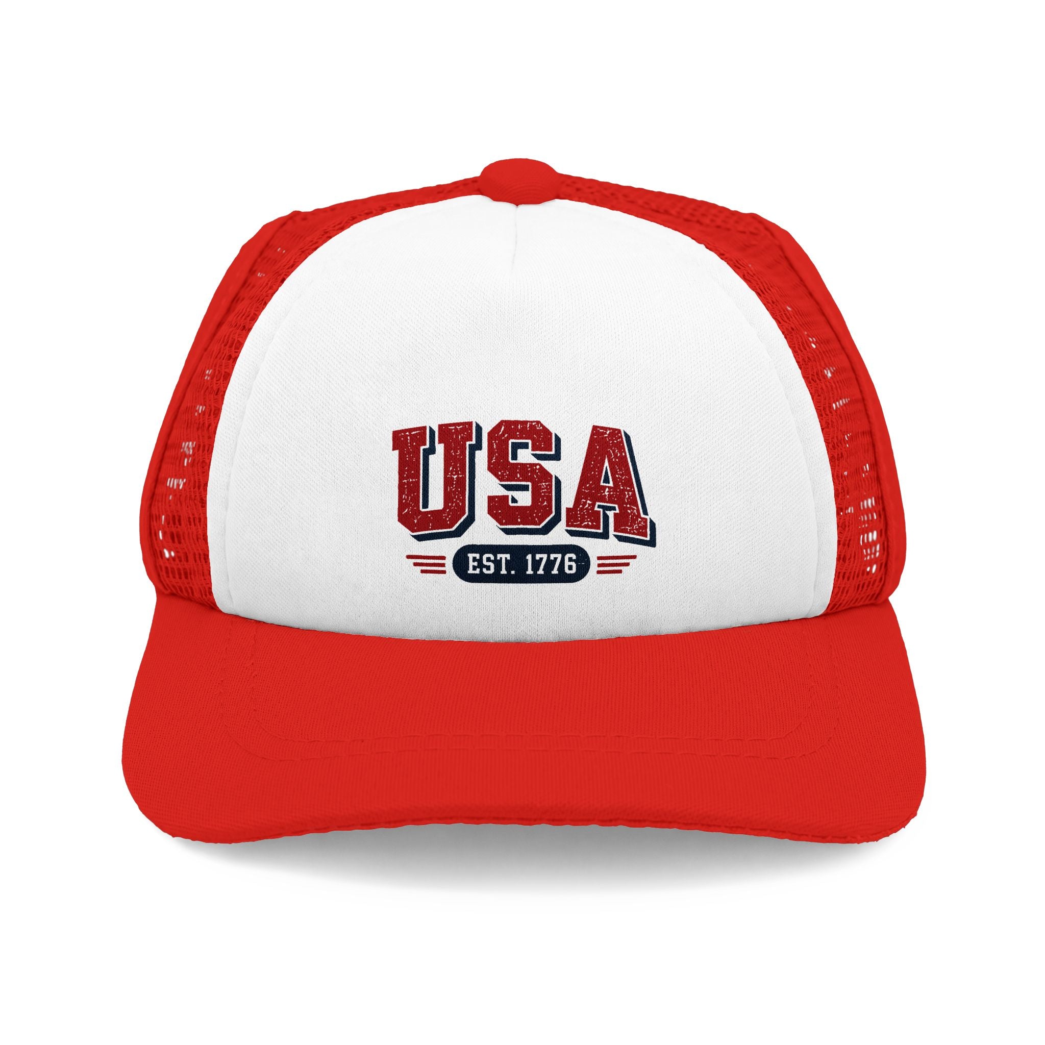 USA Trucker Hat — Patriotic Est. 1776 Foam Front Cap