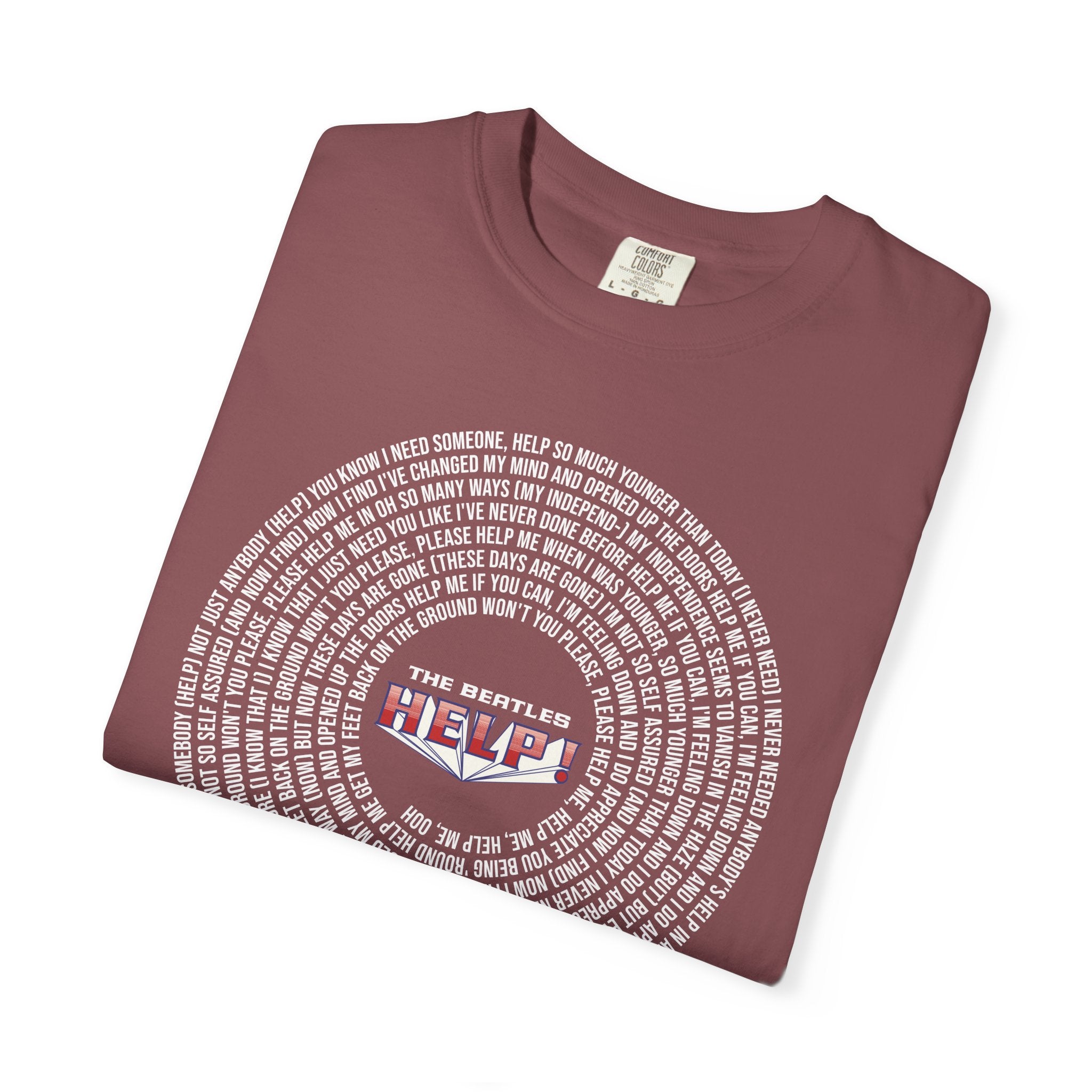 Help! Retro Heart Graphic T-Shirt — White Chest Print