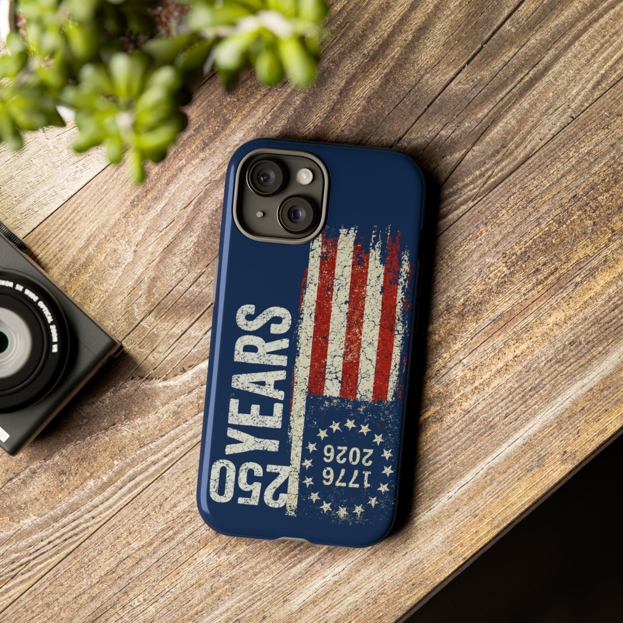 Patriotic 250th Anniversary Phone Case – 1776–2026 Distressed American Flag