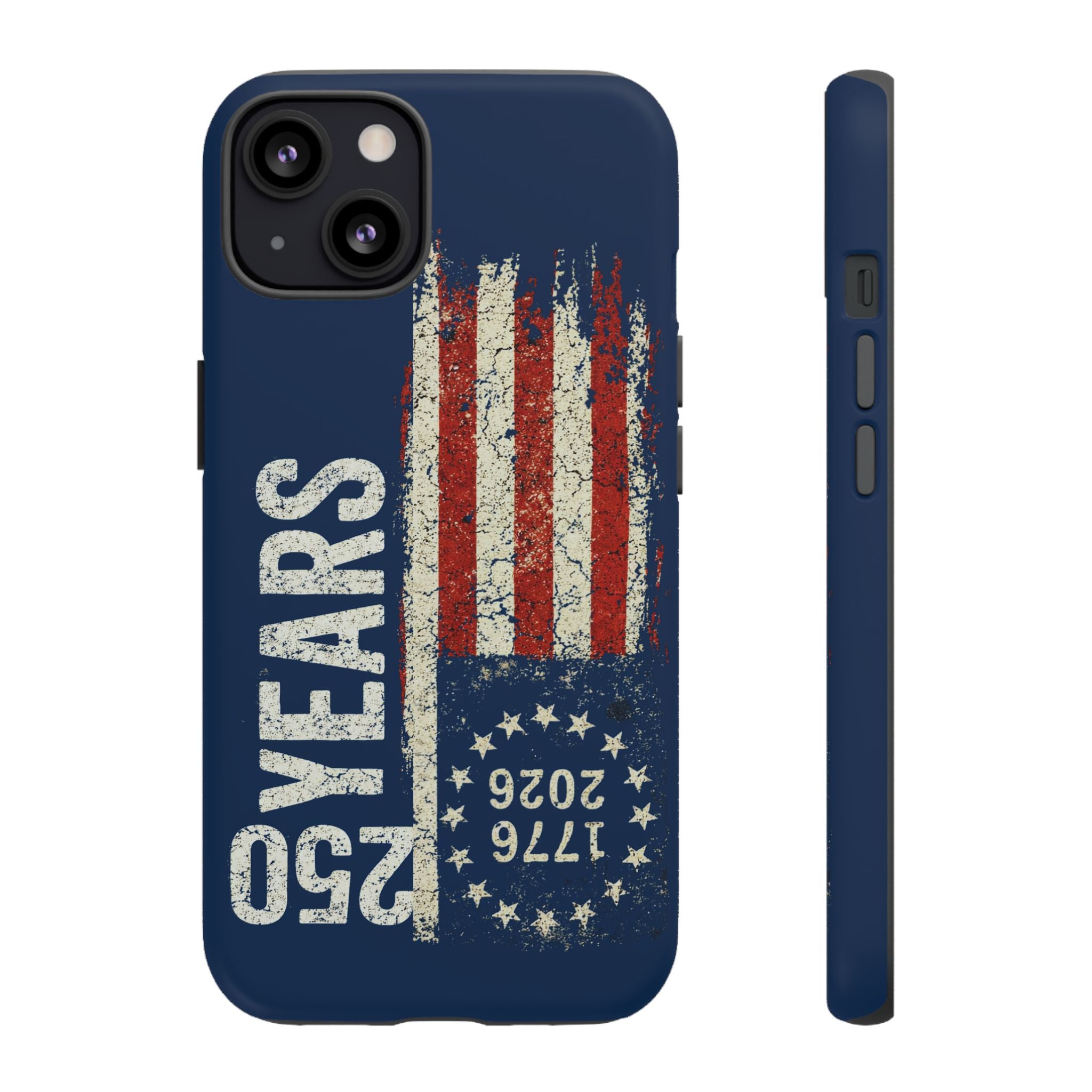 Patriotic 250th Anniversary Phone Case – 1776–2026 Distressed American Flag