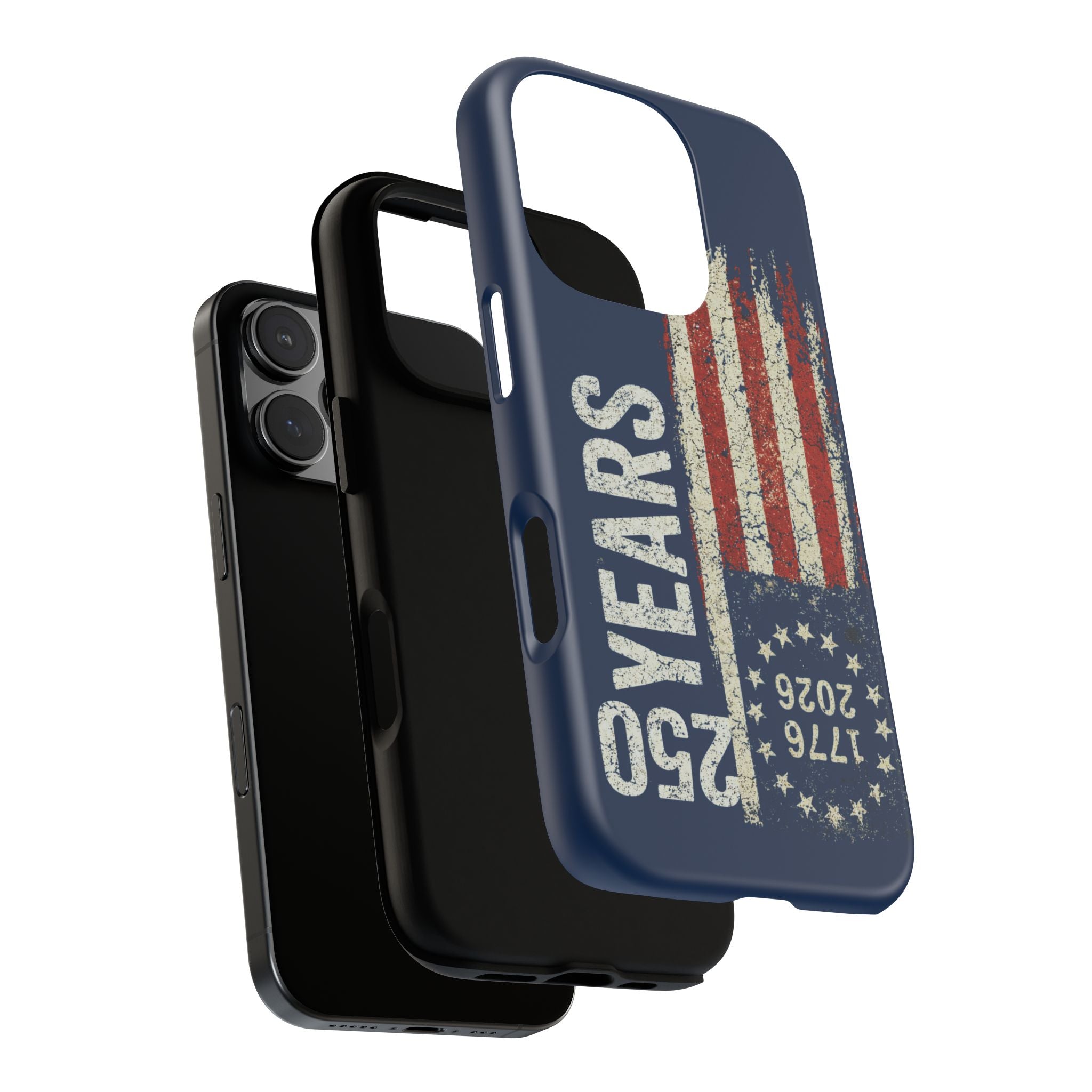 Patriotic 250th Anniversary Phone Case – 1776–2026 Distressed American Flag