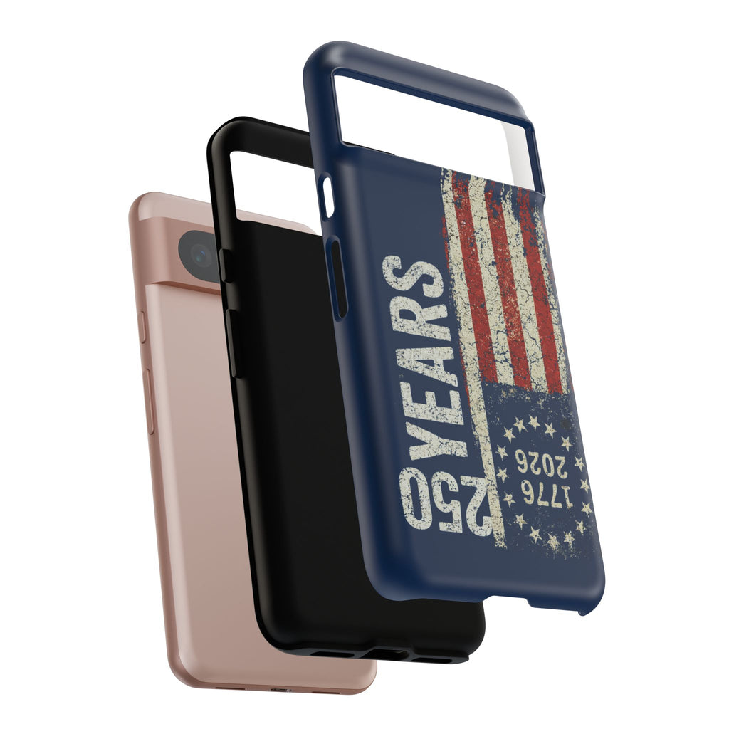 Patriotic 250th Anniversary Phone Case – 1776–2026 Distressed American Flag