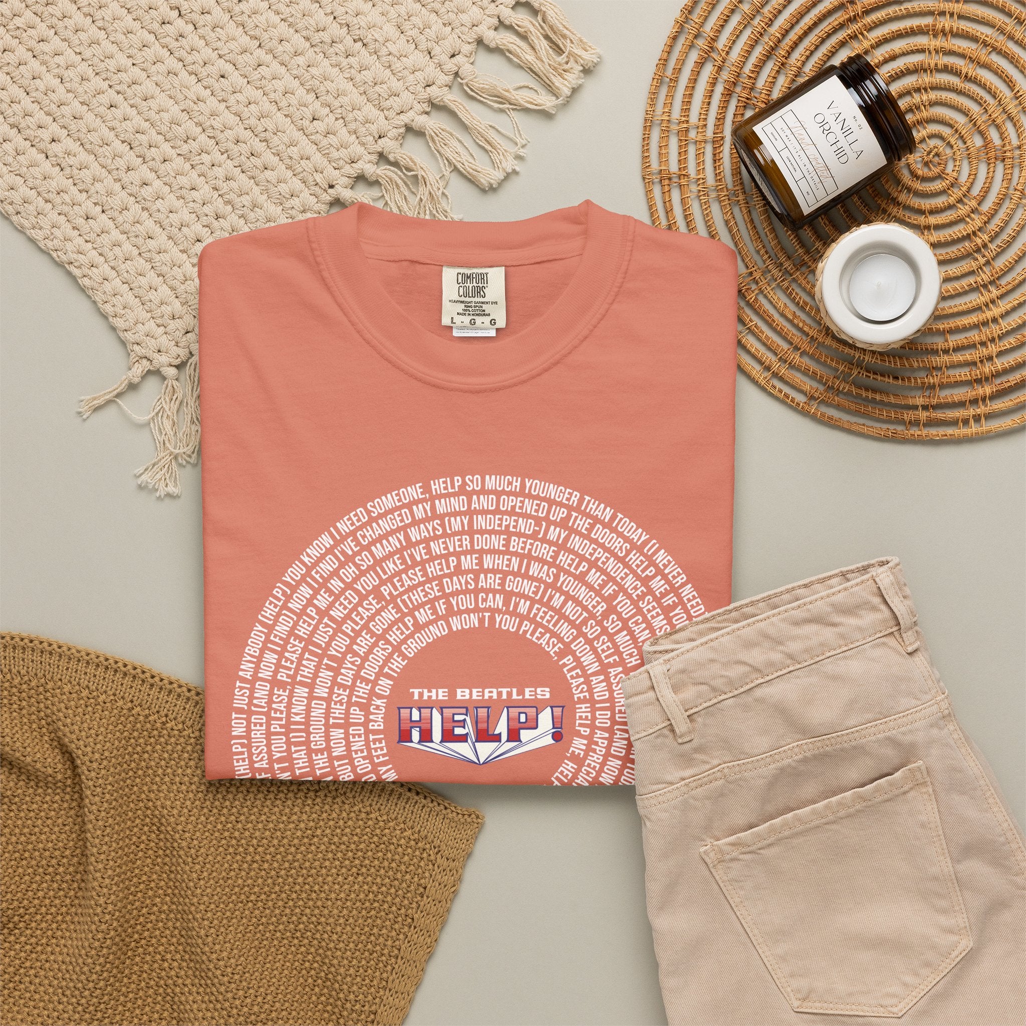 Help! Retro Heart Graphic T-Shirt — White Chest Print