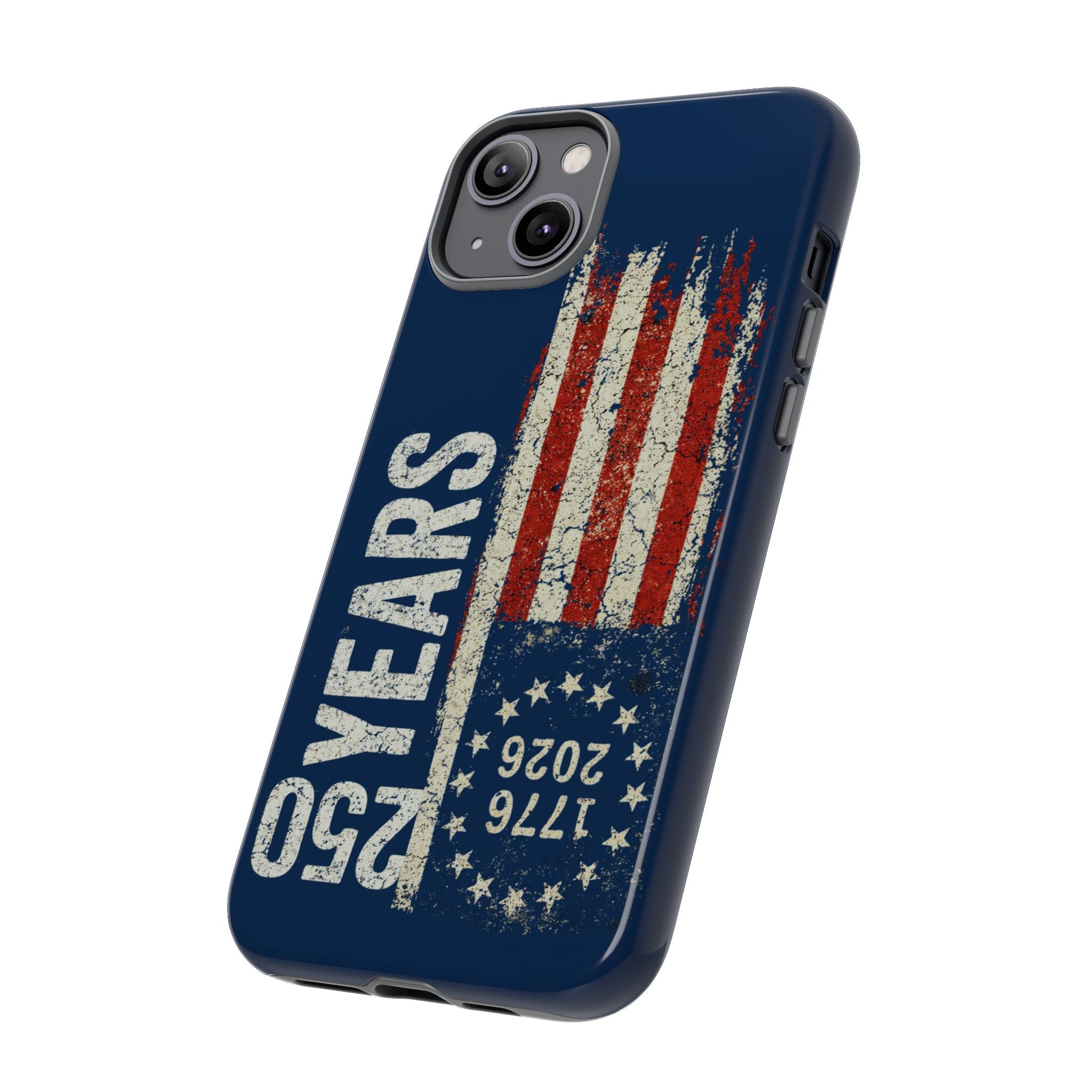 Patriotic 250th Anniversary Phone Case – 1776–2026 Distressed American Flag