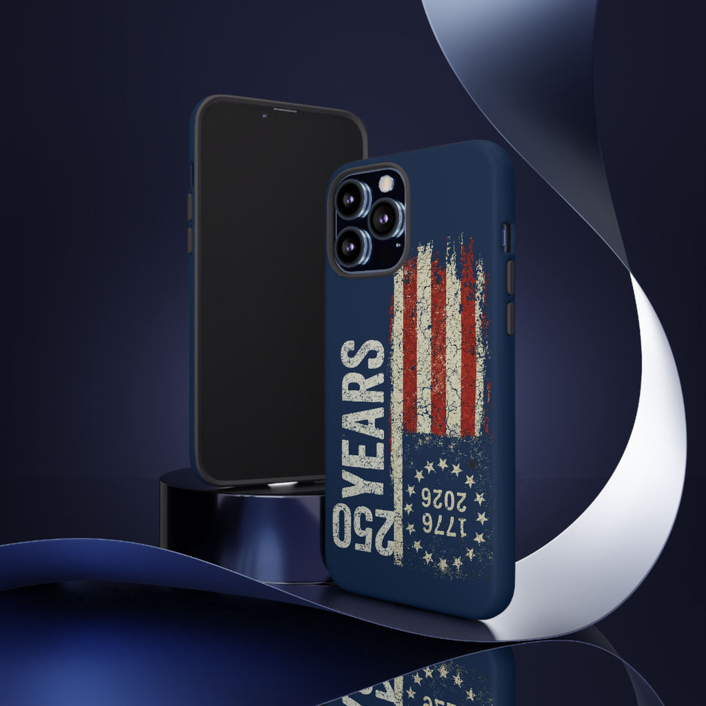 Patriotic 250th Anniversary Phone Case – 1776–2026 Distressed American Flag