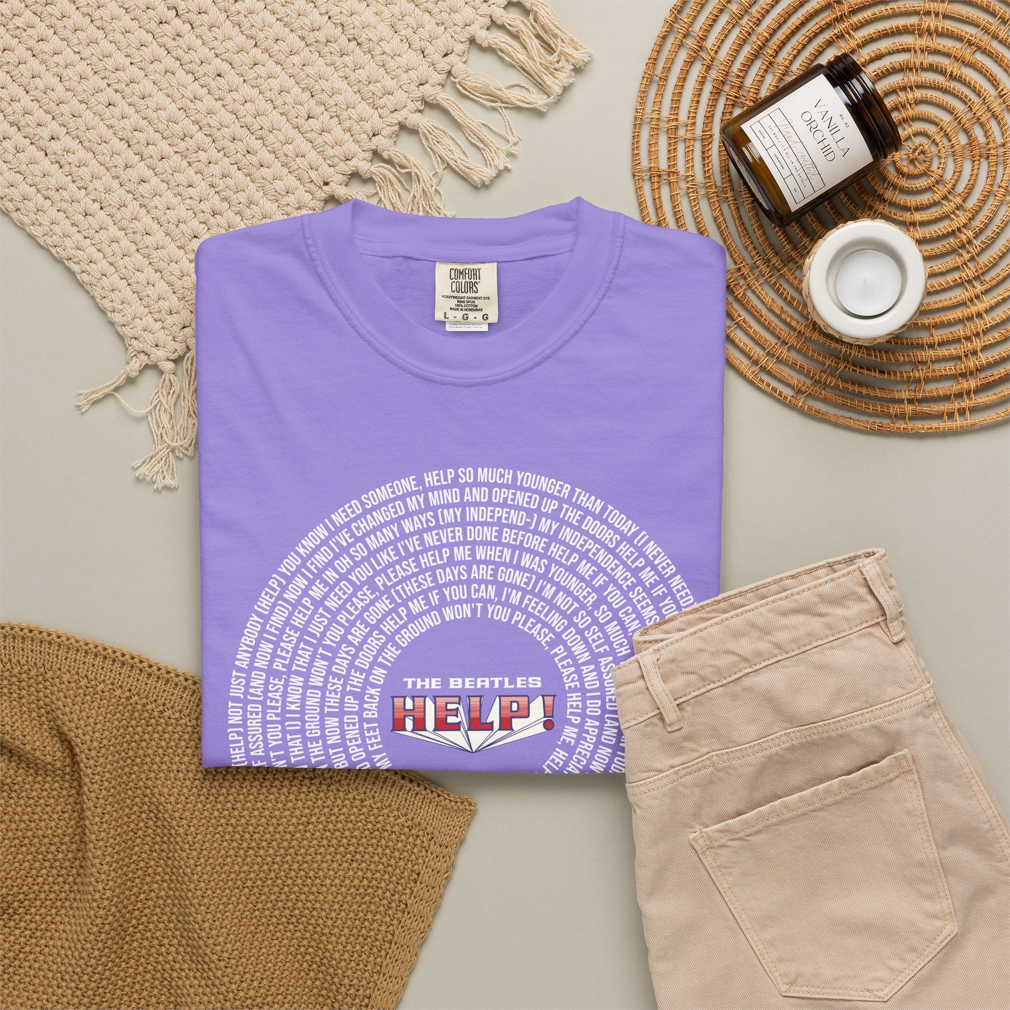 Help! Retro Heart Graphic T-Shirt — White Chest Print