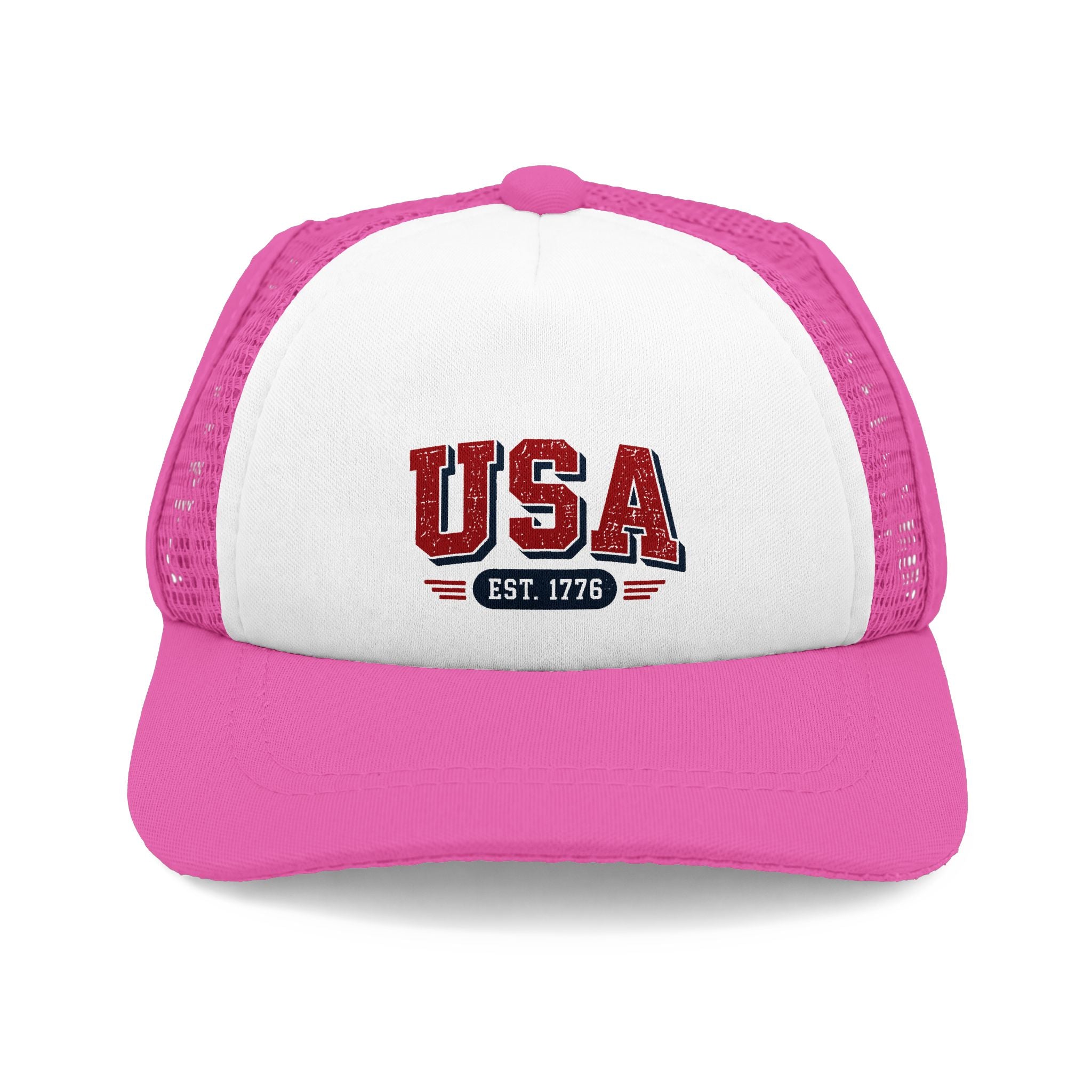 USA Trucker Hat — Patriotic Est. 1776 Foam Front Cap