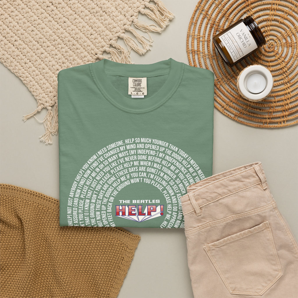 Help! Retro Heart Graphic T-Shirt — White Chest Print