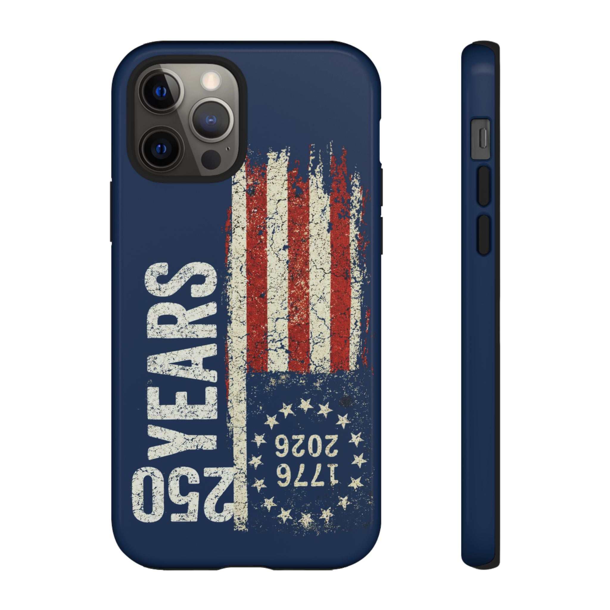 Patriotic 250th Anniversary Phone Case – 1776–2026 Distressed American Flag