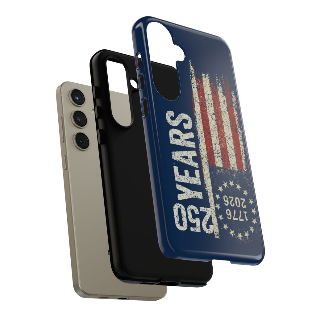 Patriotic 250th Anniversary Phone Case – 1776–2026 Distressed American Flag