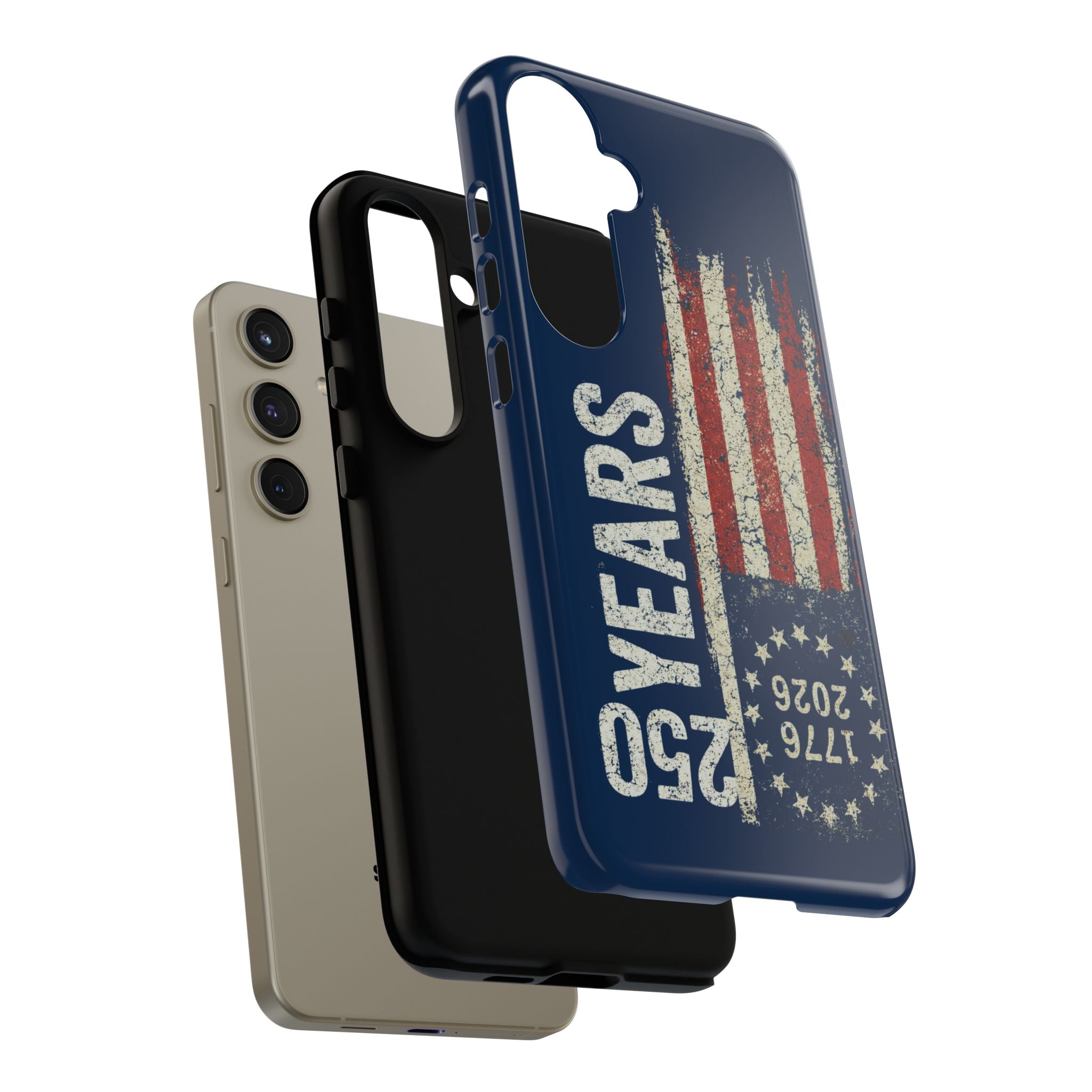 Patriotic 250th Anniversary Phone Case – 1776–2026 Distressed American Flag
