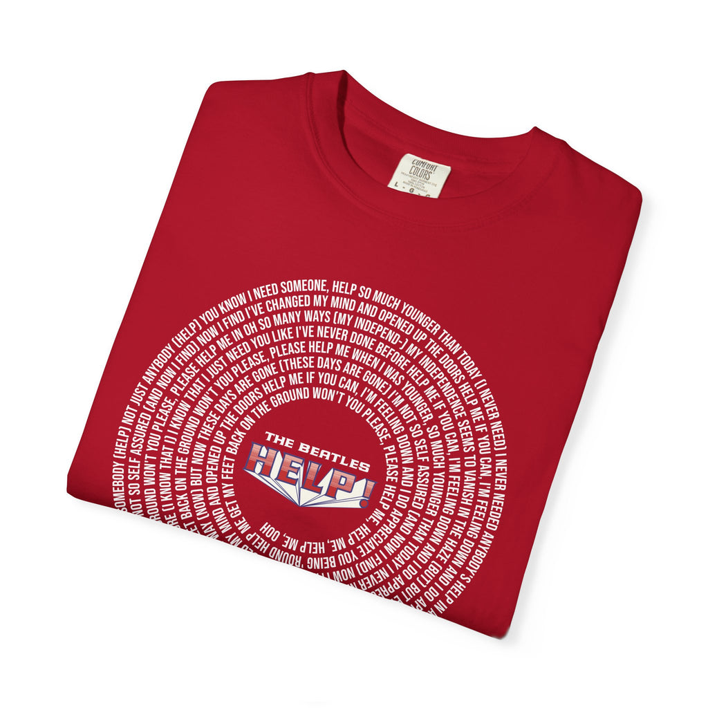 Help! Retro Heart Graphic T-Shirt — White Chest Print