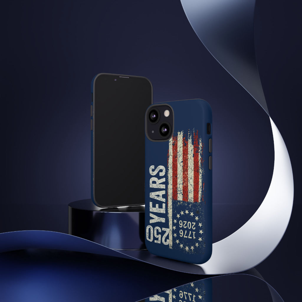 Patriotic 250th Anniversary Phone Case – 1776–2026 Distressed American Flag